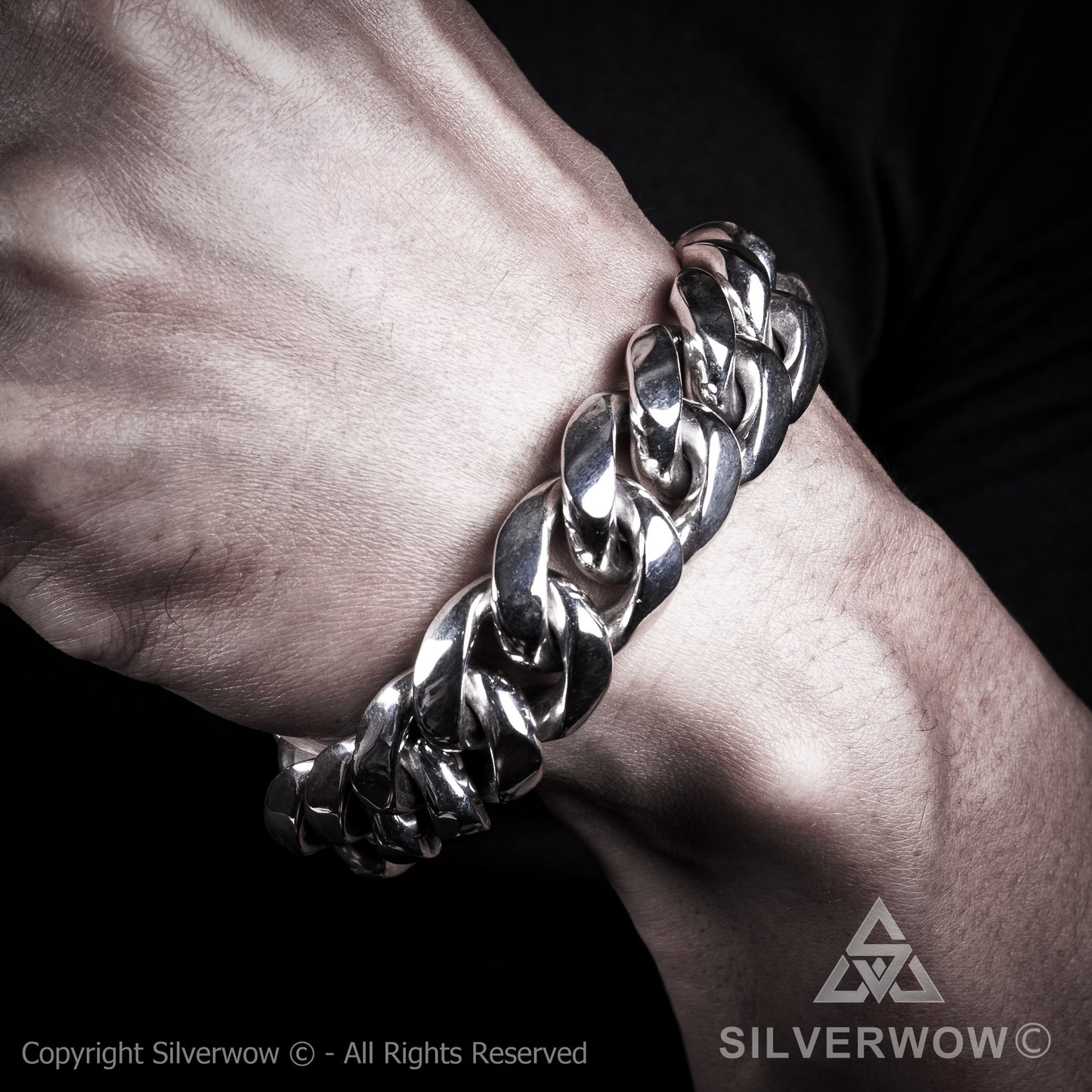 Oval Cuban Bracelet with Lobster Clasp | 20mm Wide - SilverWow™
