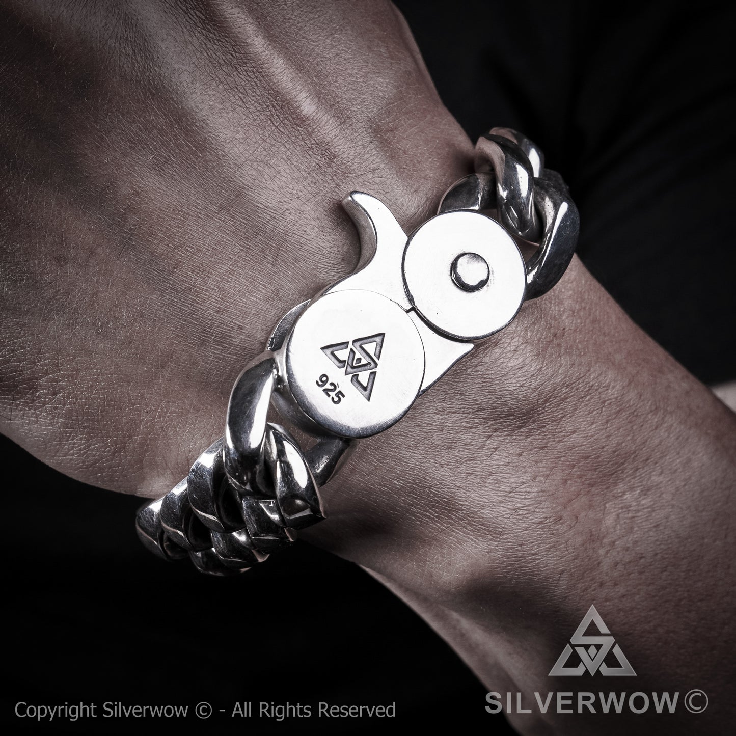 Oval Cuban Bracelet with Lobster Clasp | 20mm Wide - SilverWow™