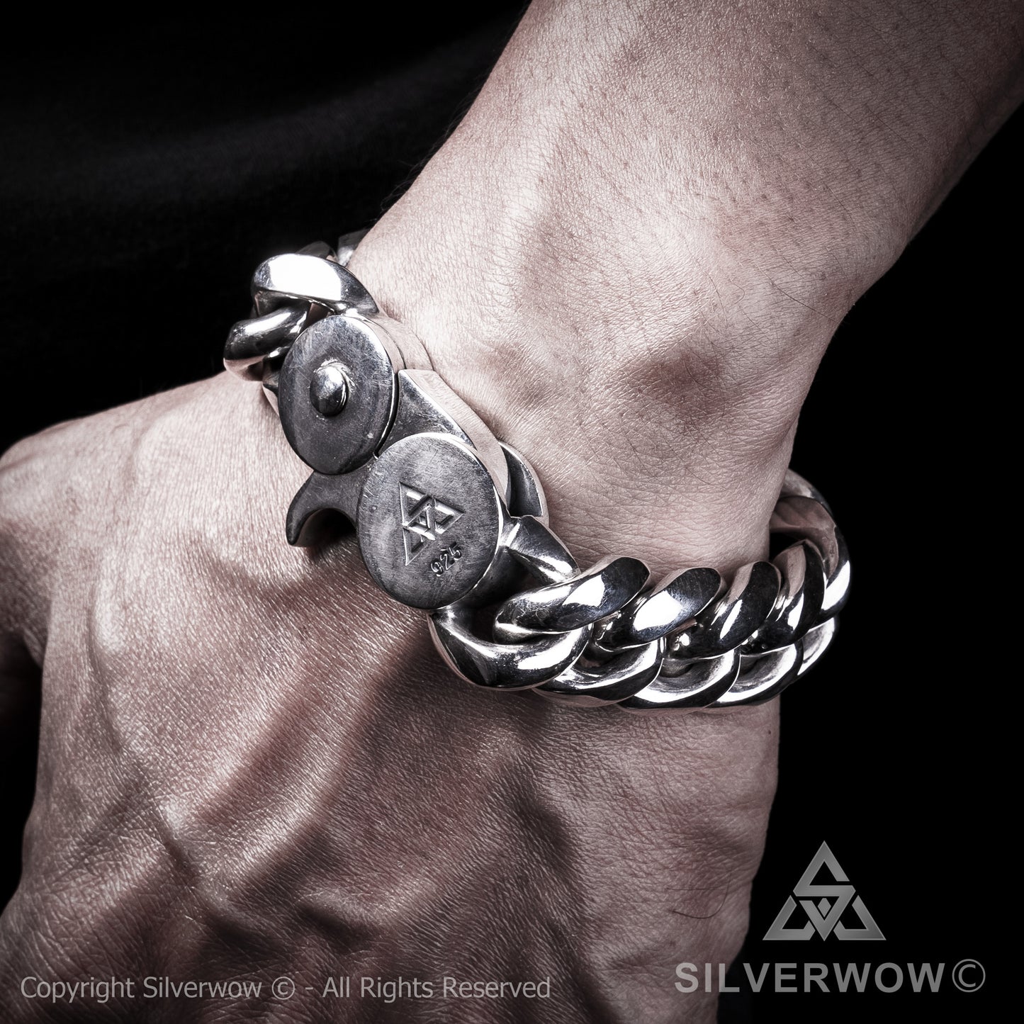 Oval Cuban Bracelet with Lobster Clasp | 20mm Wide - SilverWow™