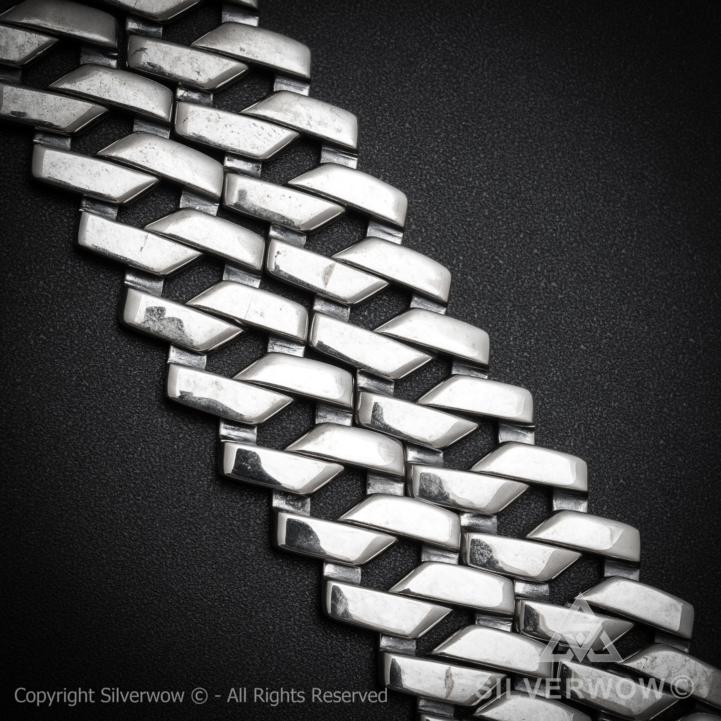Zig Zag Curb Necklace - 15mm Wide - SilverWow™