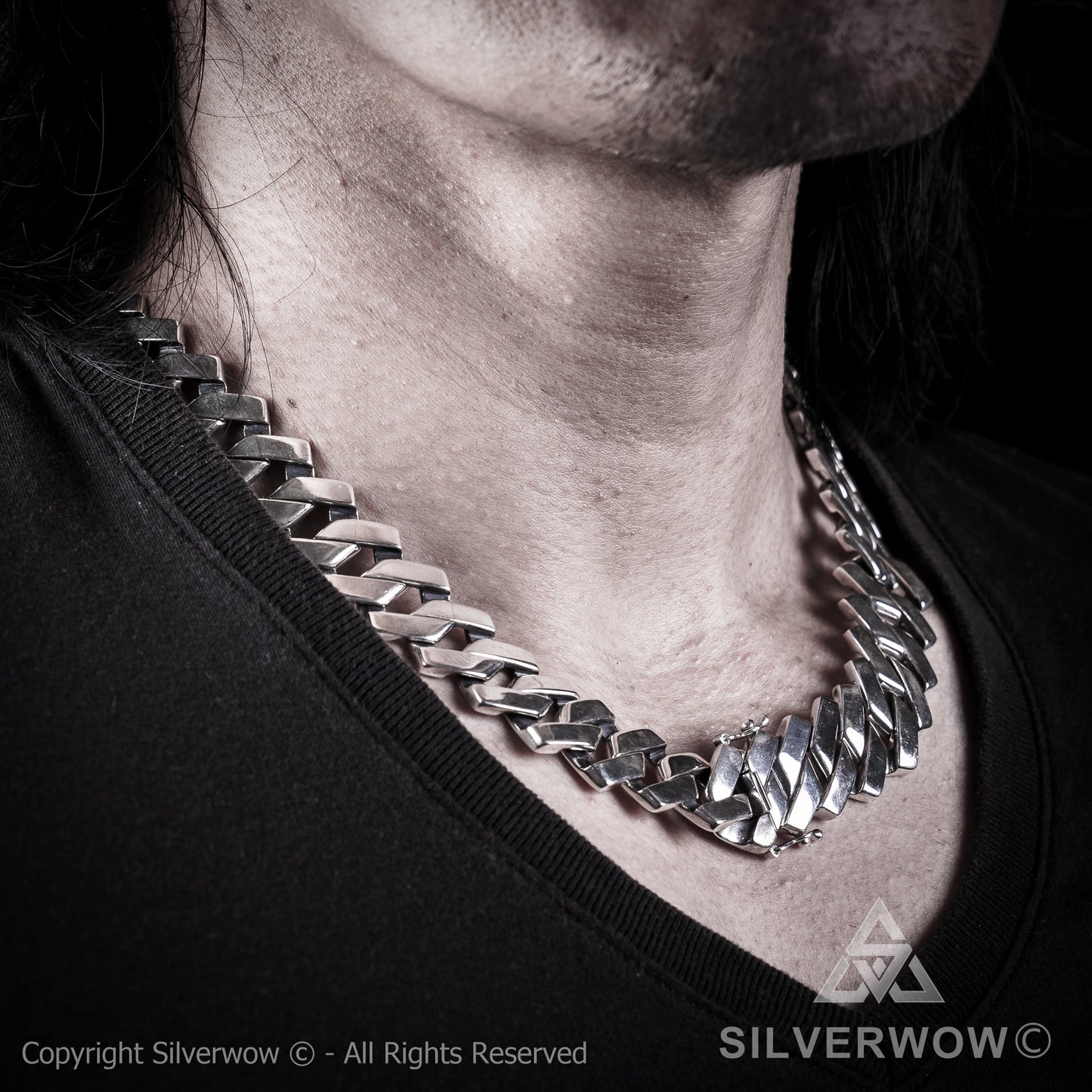 Zig Zag Curb Necklace - 15mm Wide - SilverWow™