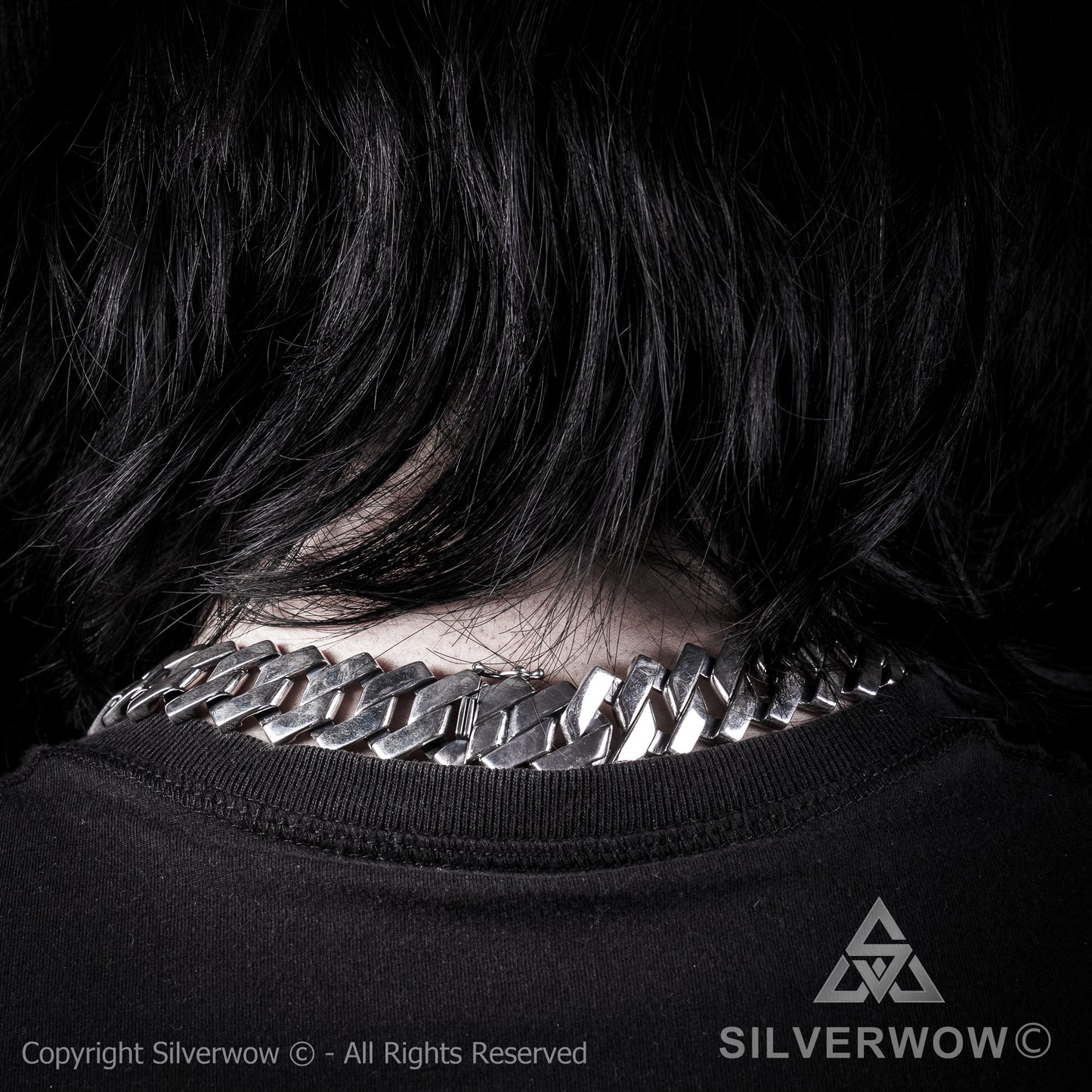 Zig Zag Curb Necklace - 15mm Wide - SilverWow™