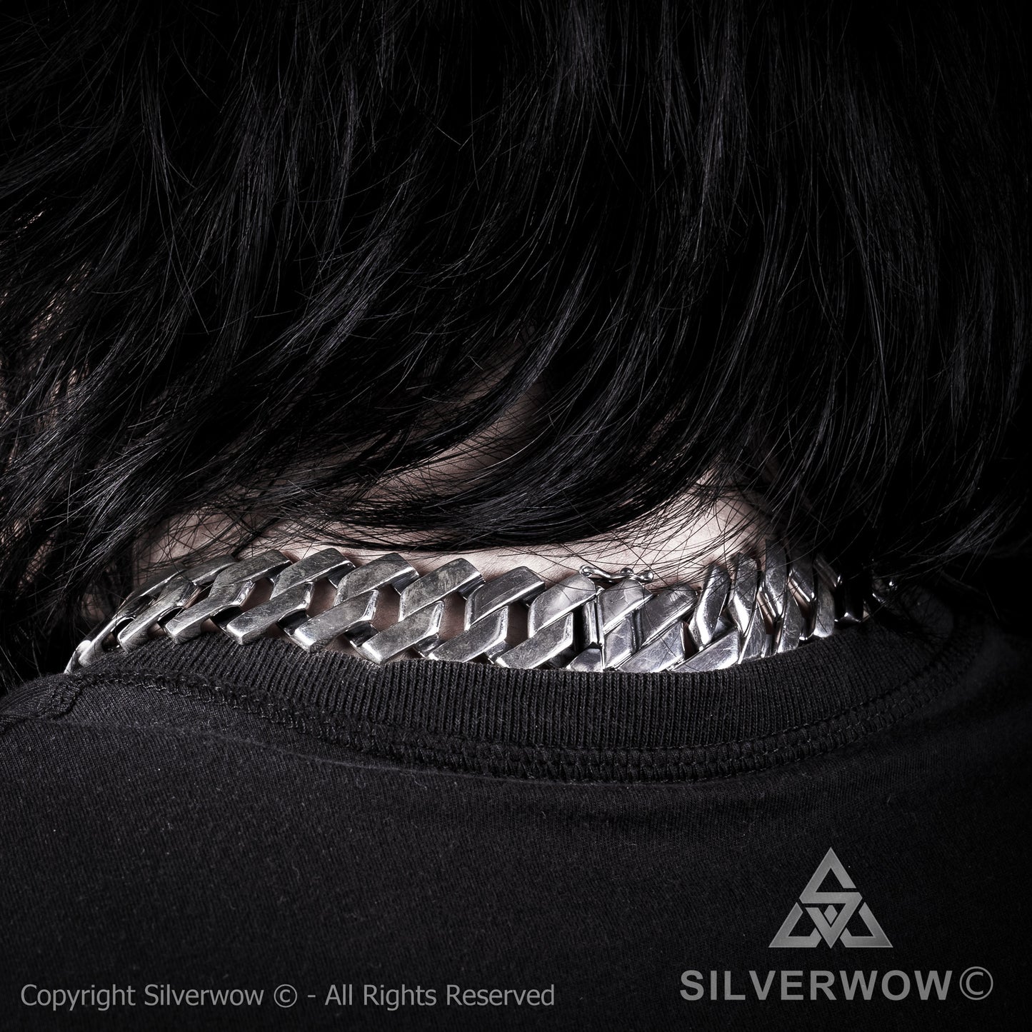 Zig Zag Curb Necklace - 15mm Wide - SilverWow™