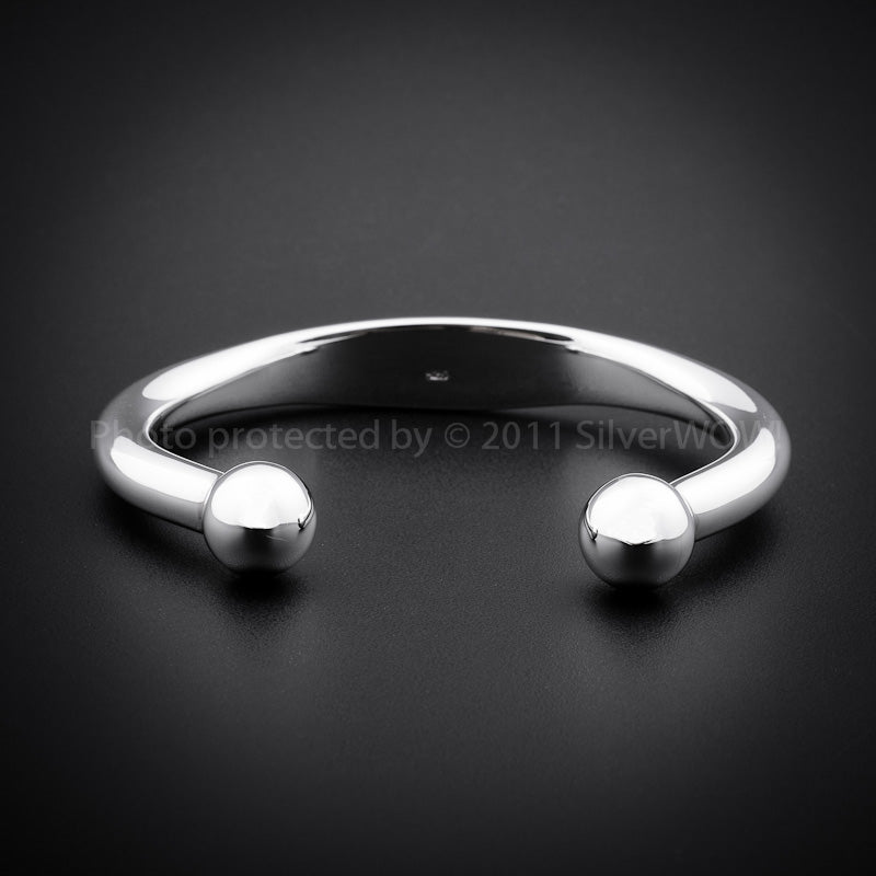 Heavy ID Torque Bangle 10mm - SilverWow™