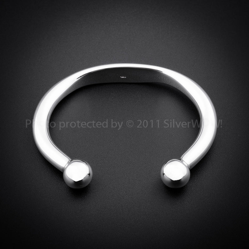 Heavy ID Torque Bangle 10mm - SilverWow™