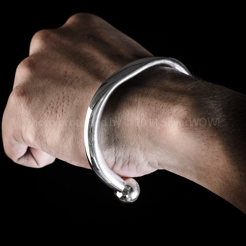 Heavy ID Torque Bangle 10mm - SilverWow™
