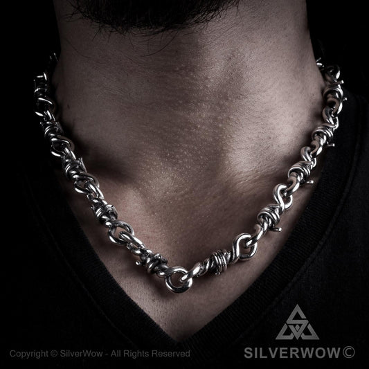 Heavy Barb Wire Necklace - SilverWow™