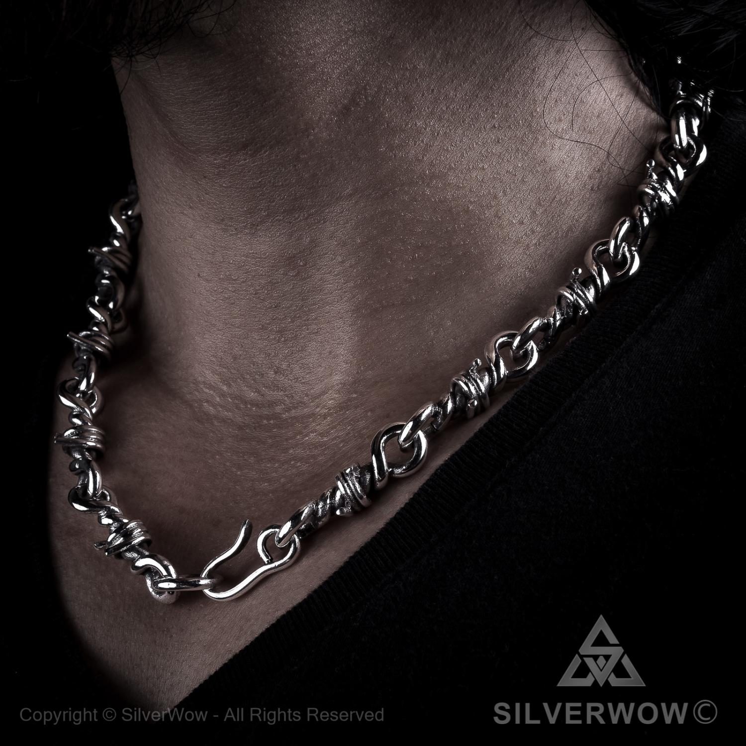 Heavy Barb Wire Necklace - SilverWow™