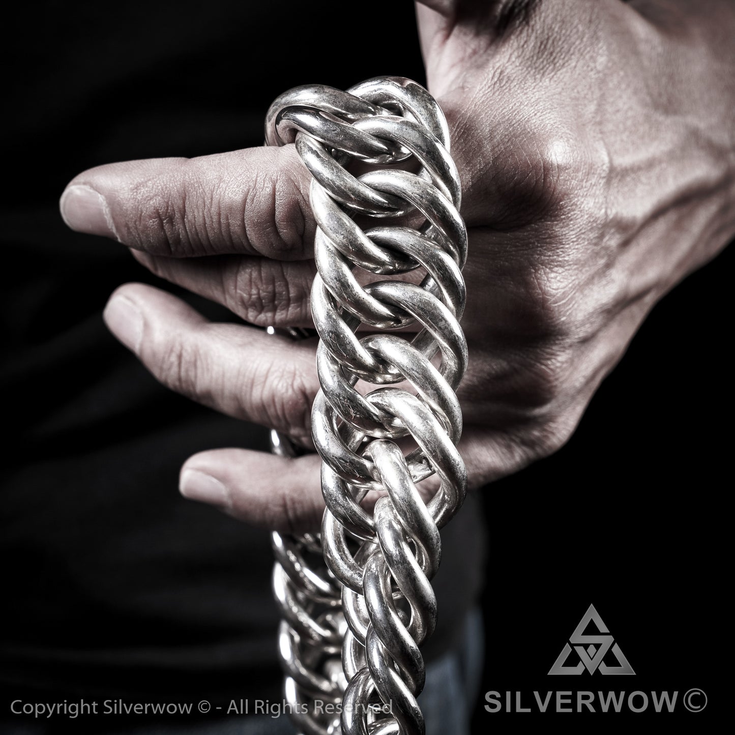 Hoop Link Necklace x 30mm Wide - SilverWow™