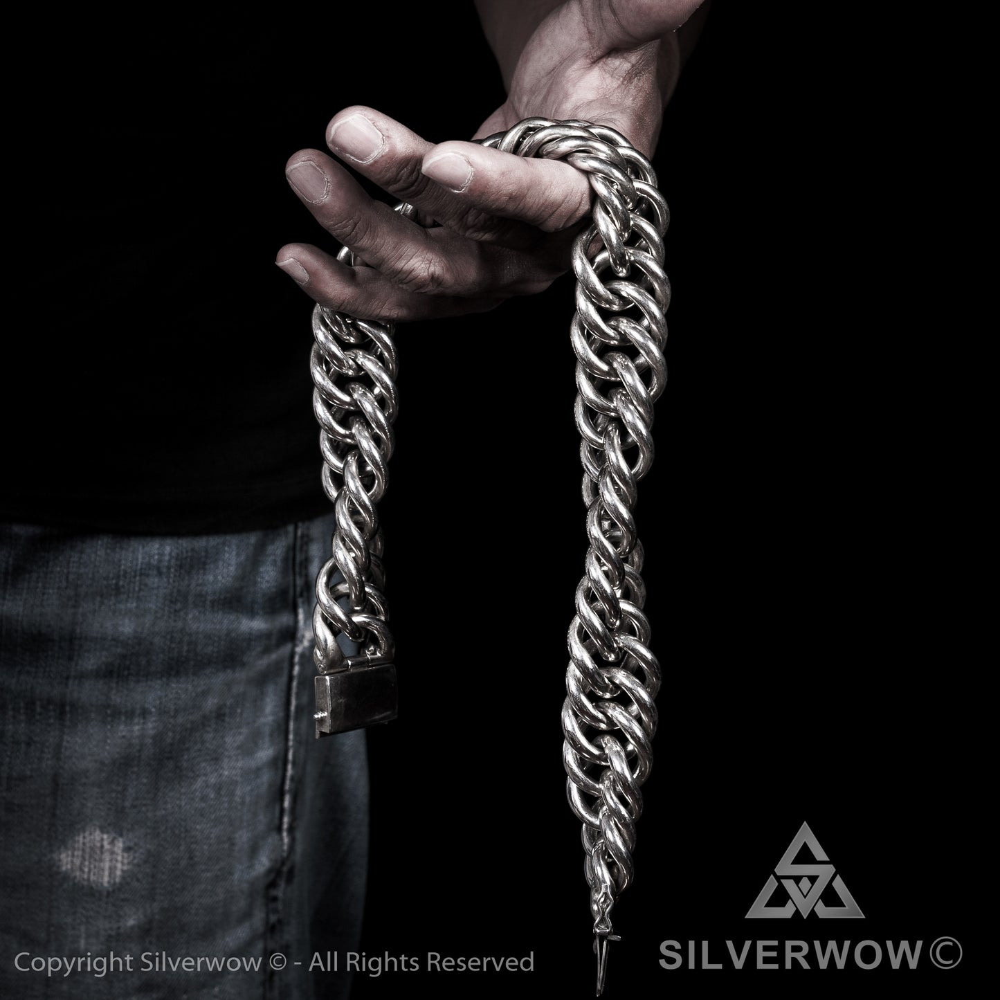 Hoop Link Necklace x 30mm Wide - SilverWow™