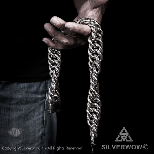 Hoop Link Necklace x 30mm Wide - SilverWow™