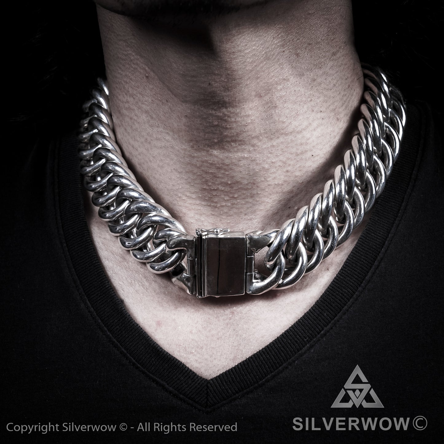 Hoop Link Necklace x 30mm Wide - SilverWow™