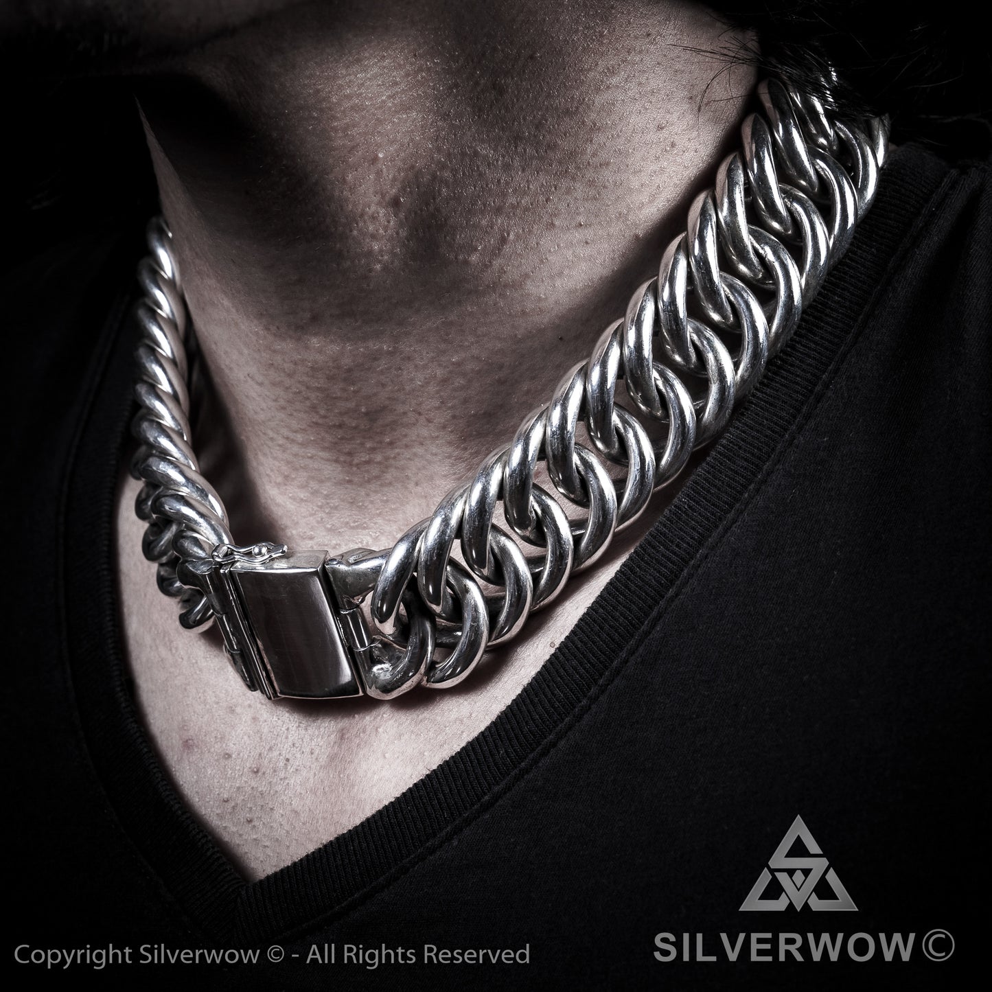 Hoop Link Necklace x 30mm Wide - SilverWow™