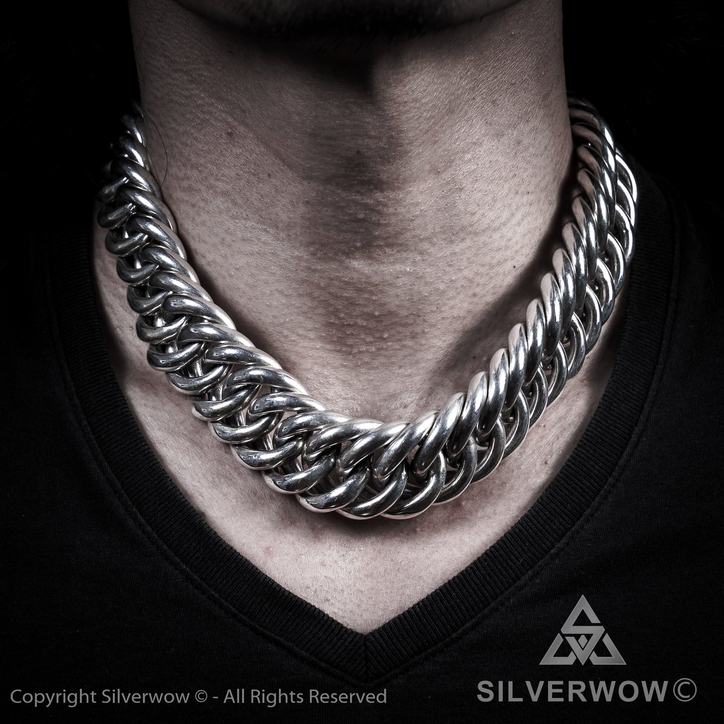 Hoop Link Necklace x 30mm Wide - SilverWow™