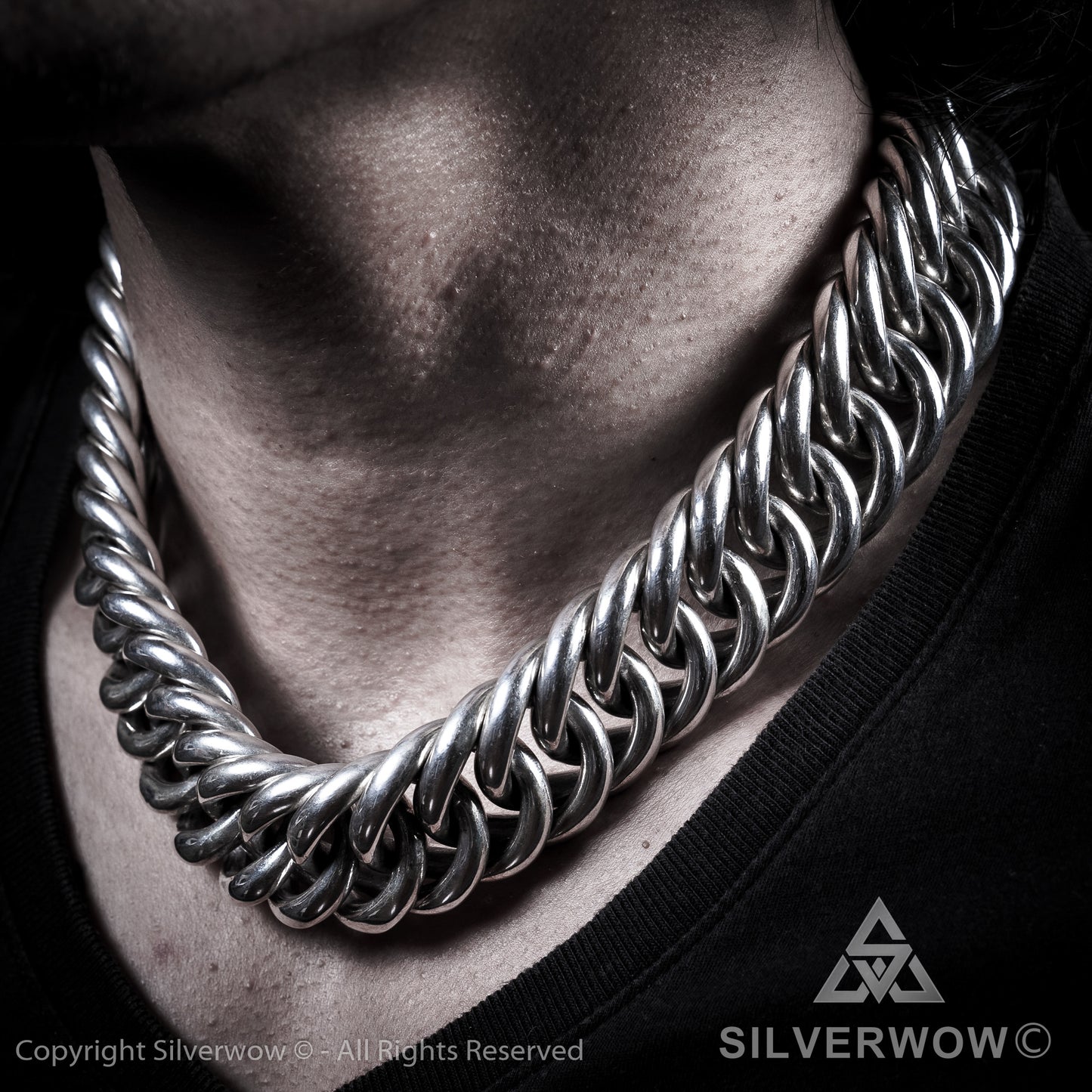 Hoop Link Necklace x 30mm Wide - SilverWow™