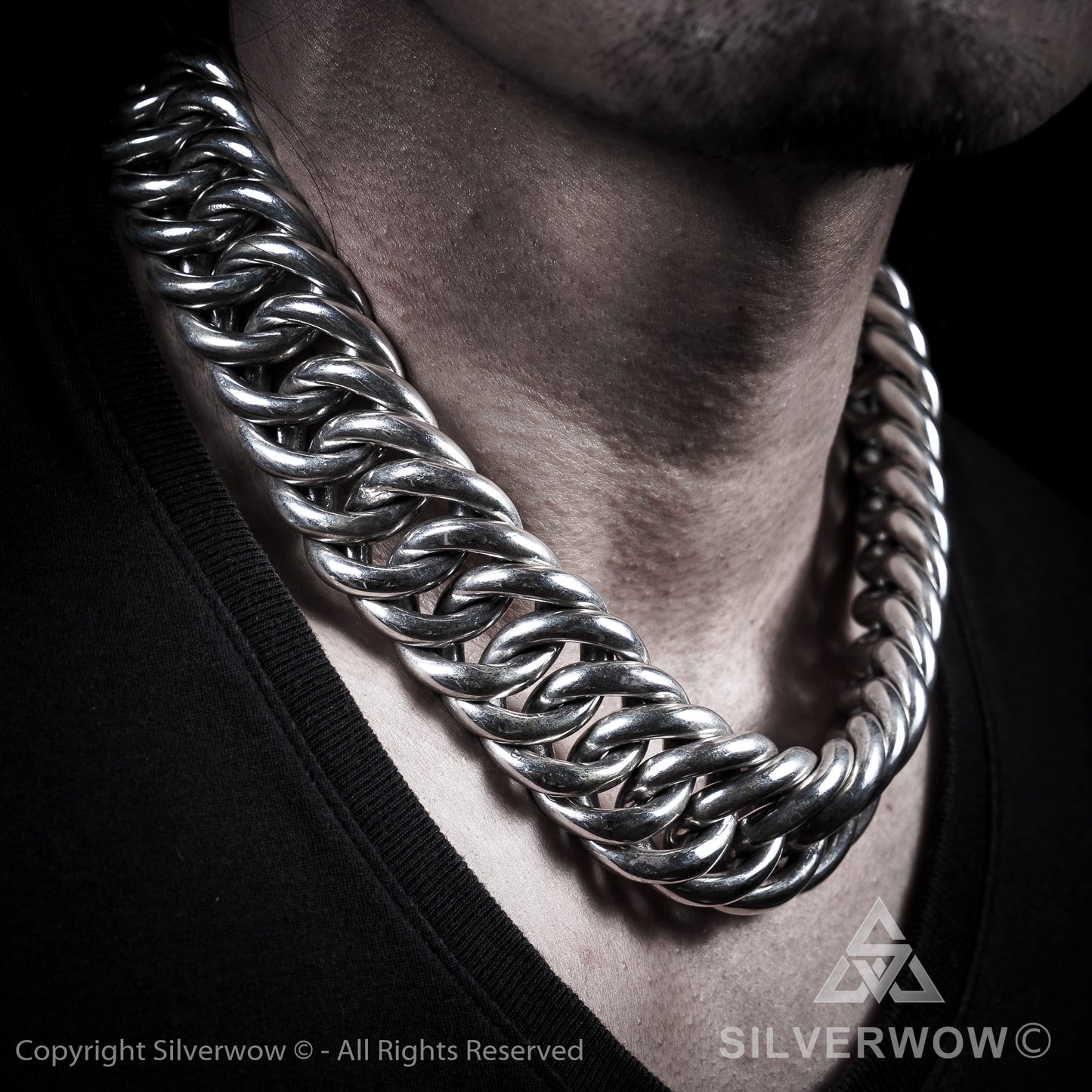 Hoop Link Necklace x 30mm Wide - SilverWow™