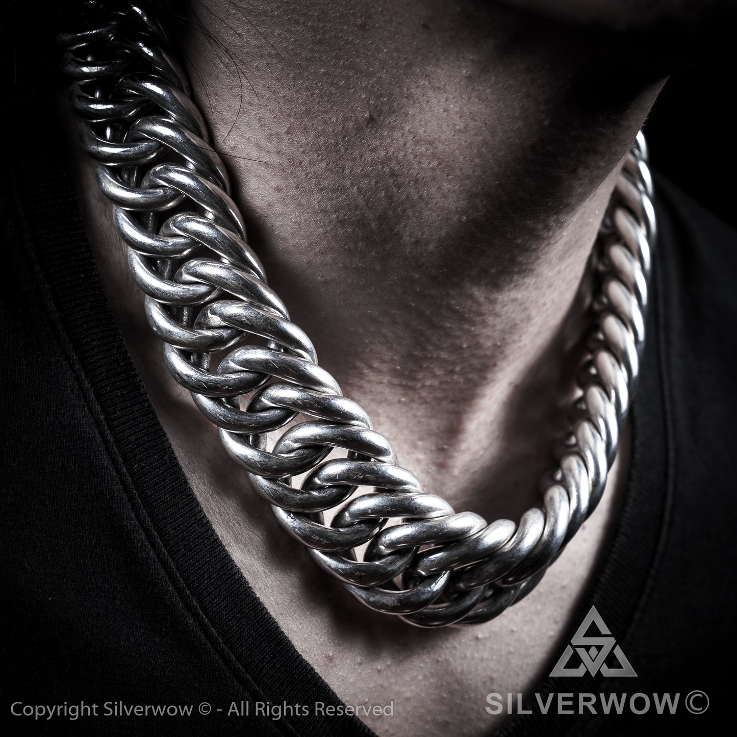 Hoop Link Necklace x 30mm Wide - SilverWow™