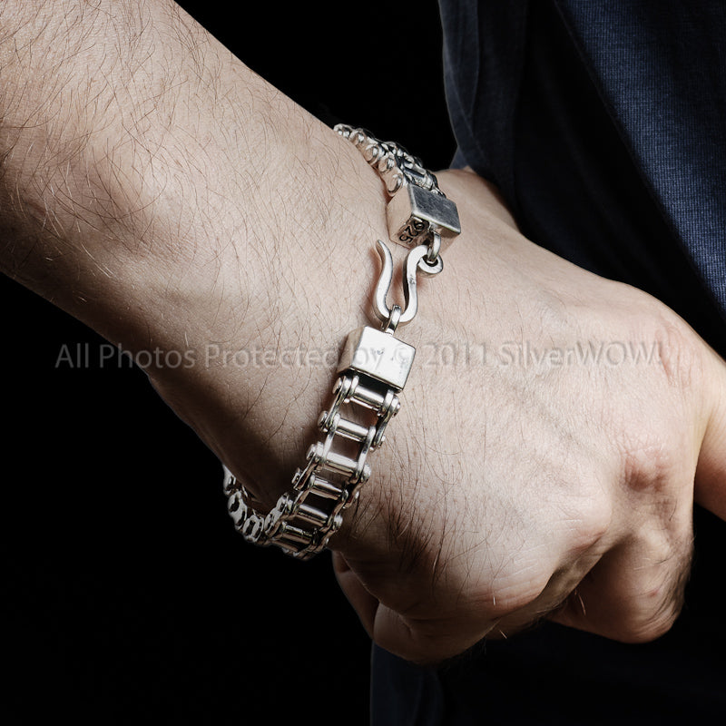 Silver Bike Chain Bracelet