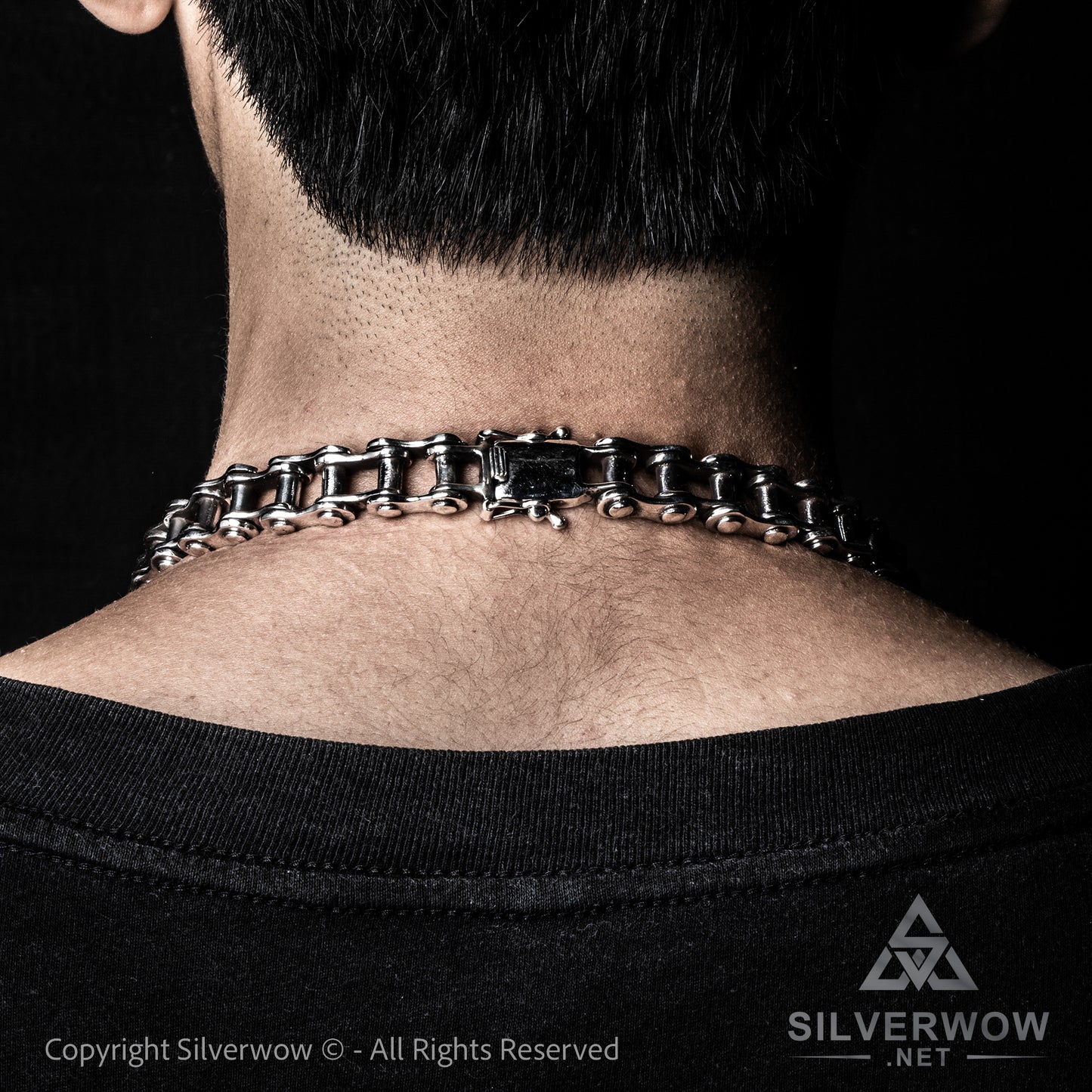 Silver Bike Chain Mens Necklace 15mm - SilverWow™