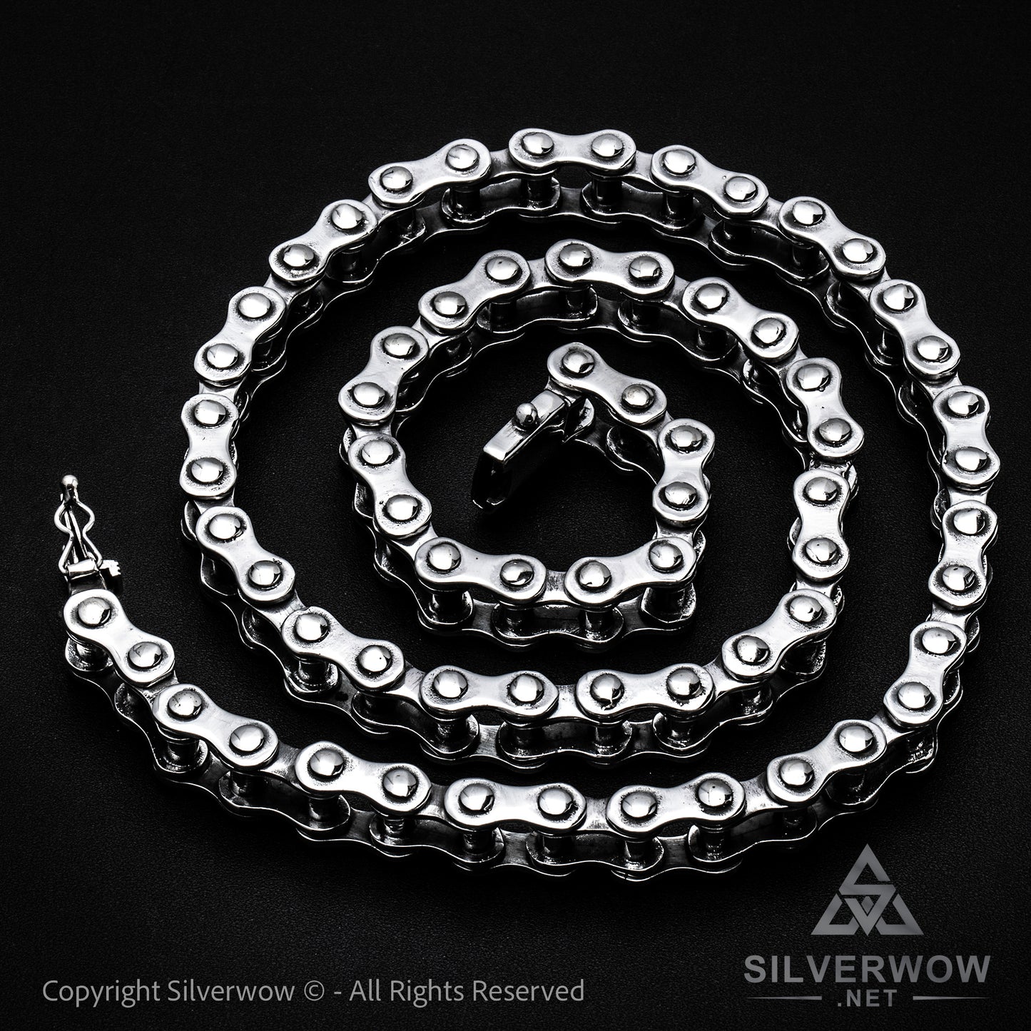 Silver Bike Chain Mens Necklace 15mm - SilverWow™