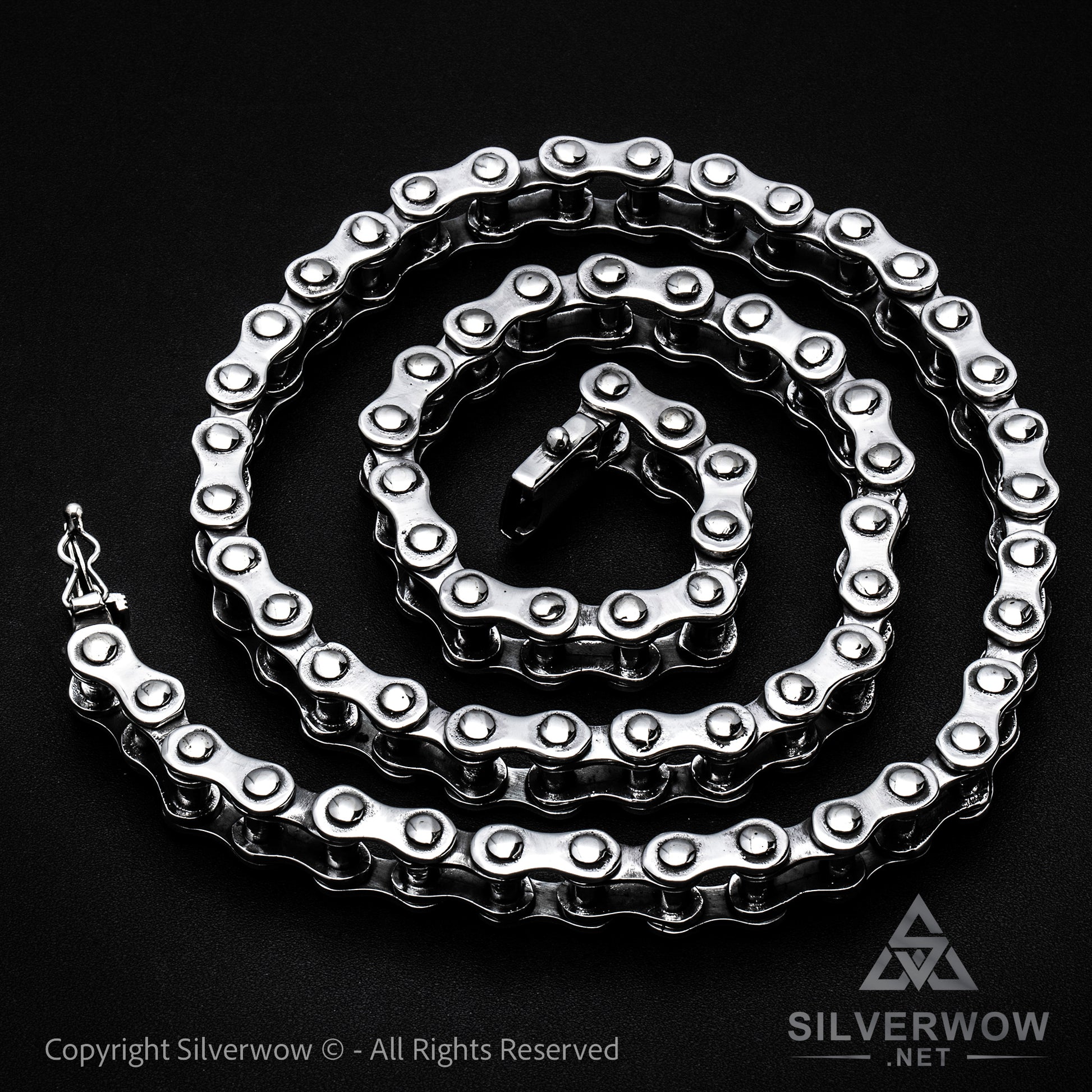 Silver Bike Chain Mens Necklace 15mm - SilverWow™