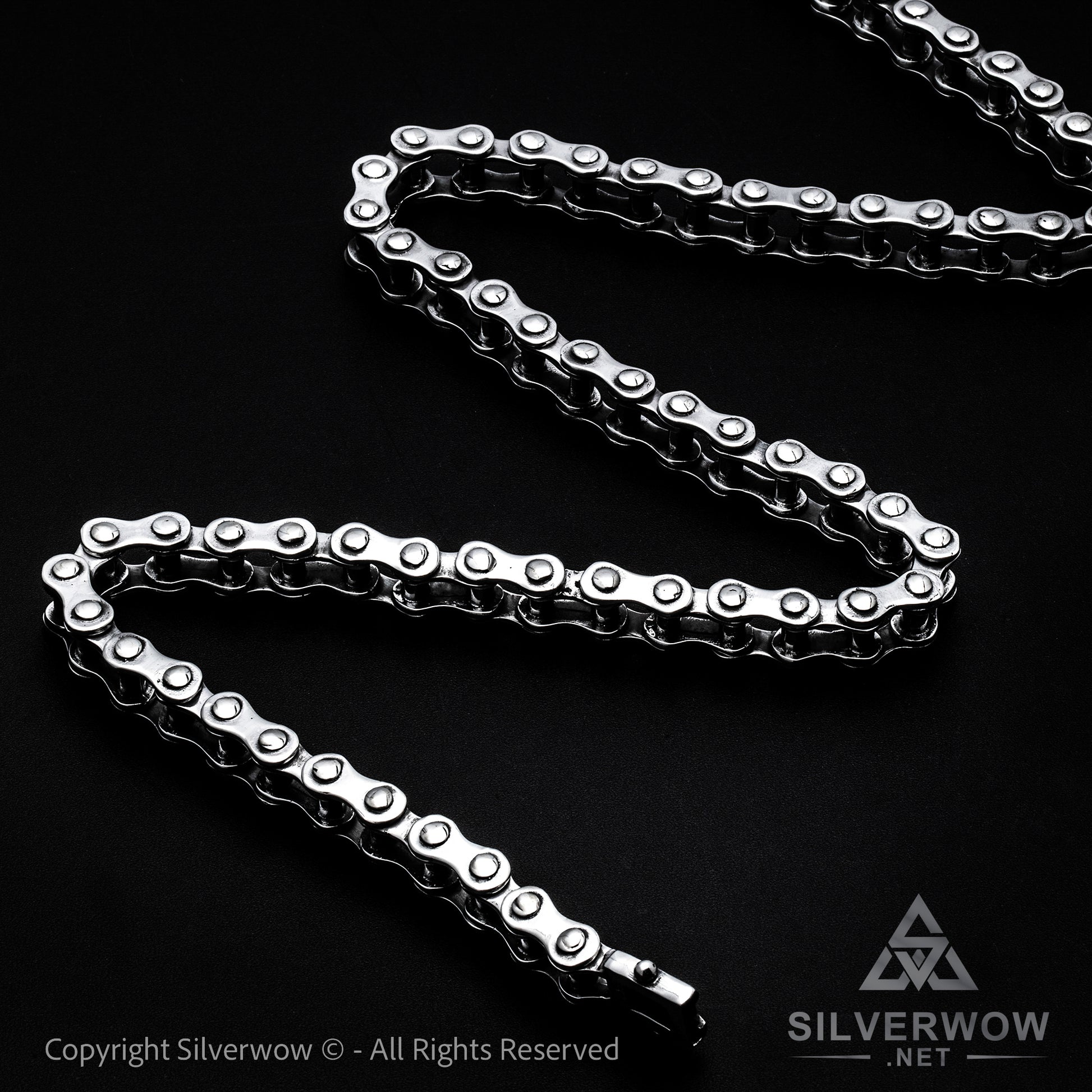Silver Bike Chain Mens Necklace 15mm - SilverWow™