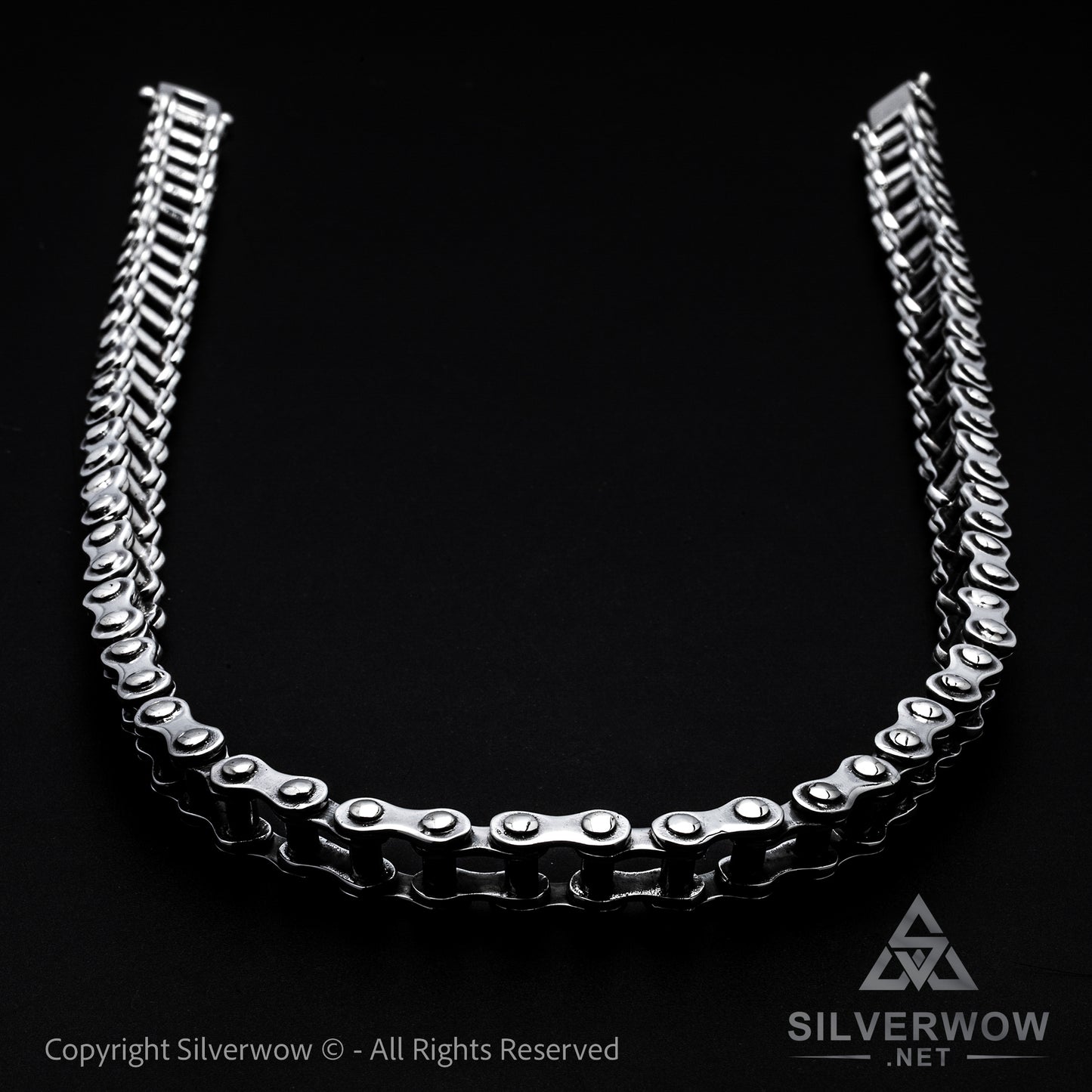 Silver Bike Chain Mens Necklace 15mm - SilverWow™