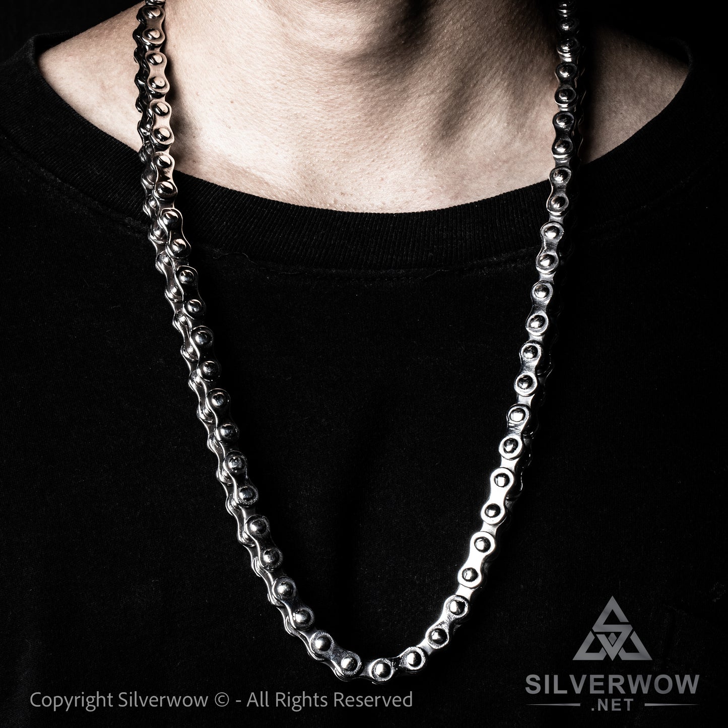 Silver Bike Chain Mens Necklace 15mm - SilverWow™