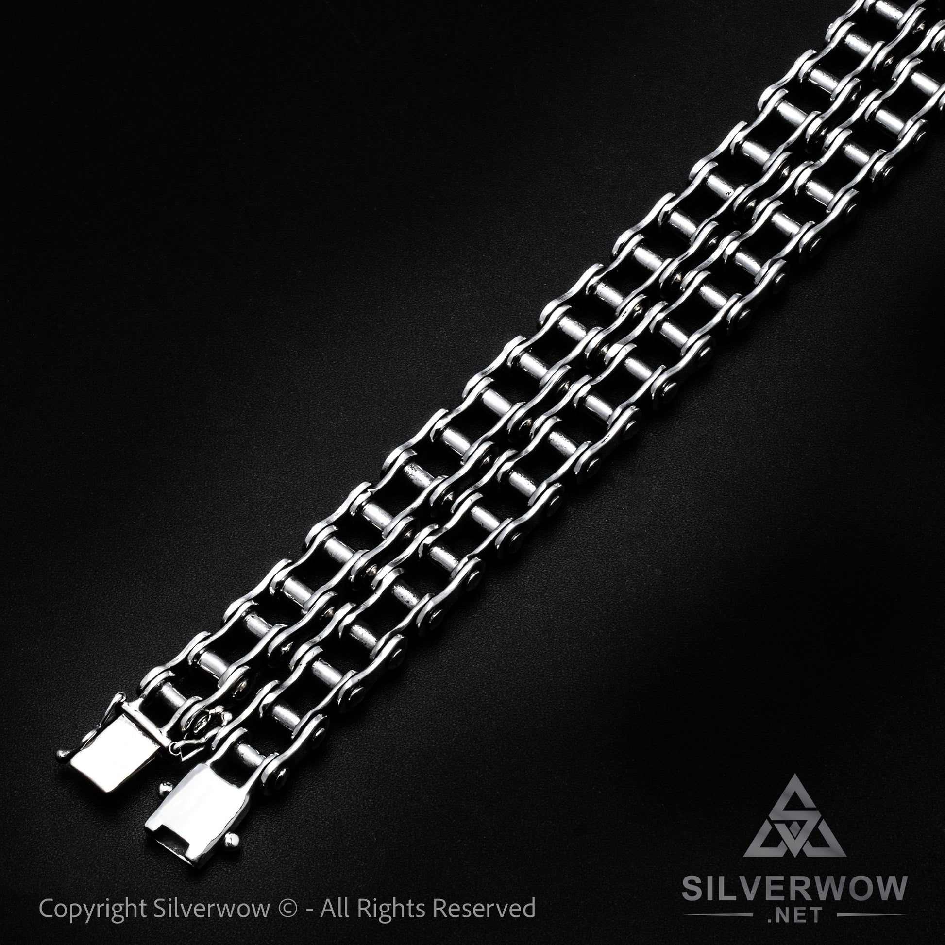 Silver Bike Chain Mens Necklace 15mm - SilverWow™