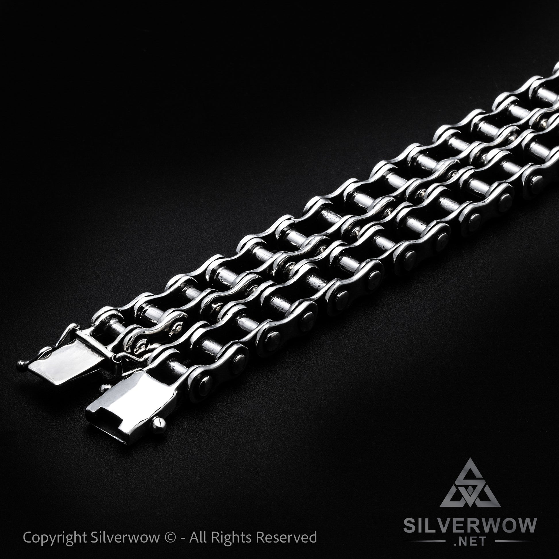 Silver Bike Chain Mens Necklace 15mm - SilverWow™