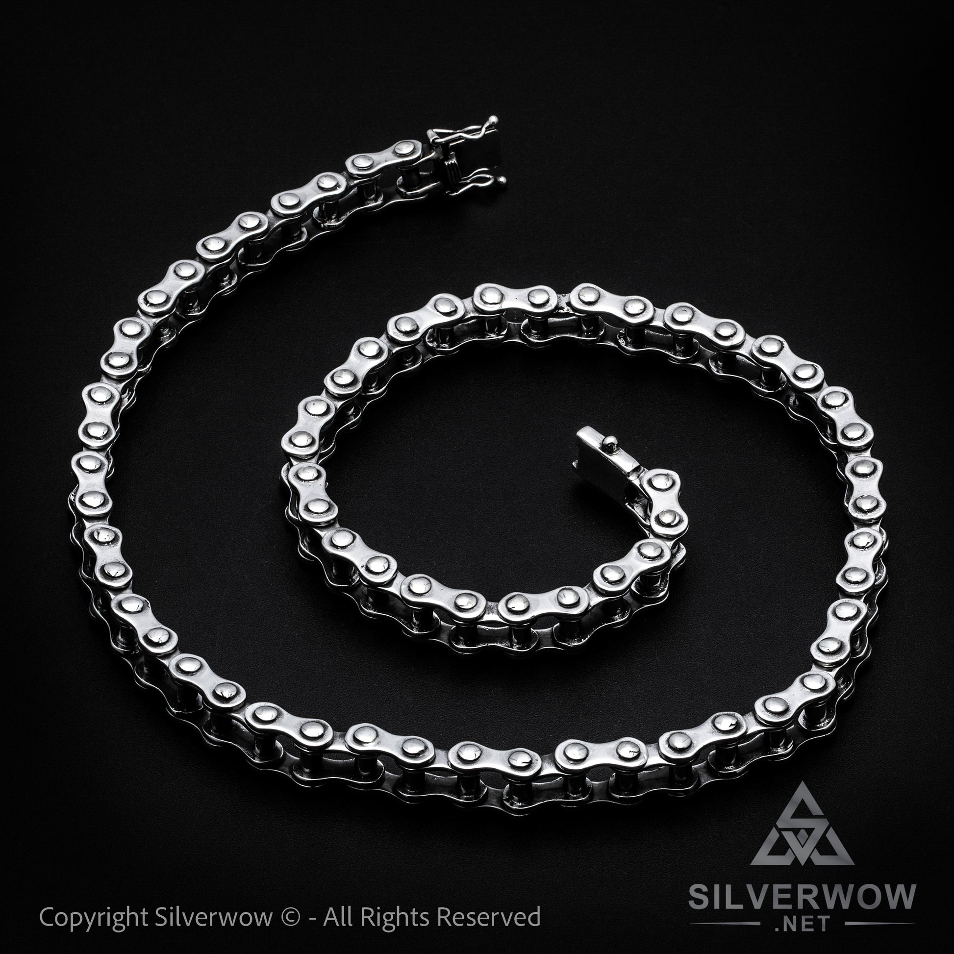 Silver Bike Chain Mens Necklace 15mm - SilverWow™