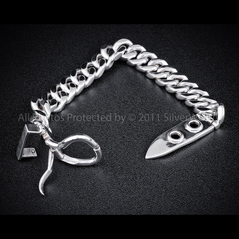 Silver Buckle Bracelet - Mens 15mm Wide