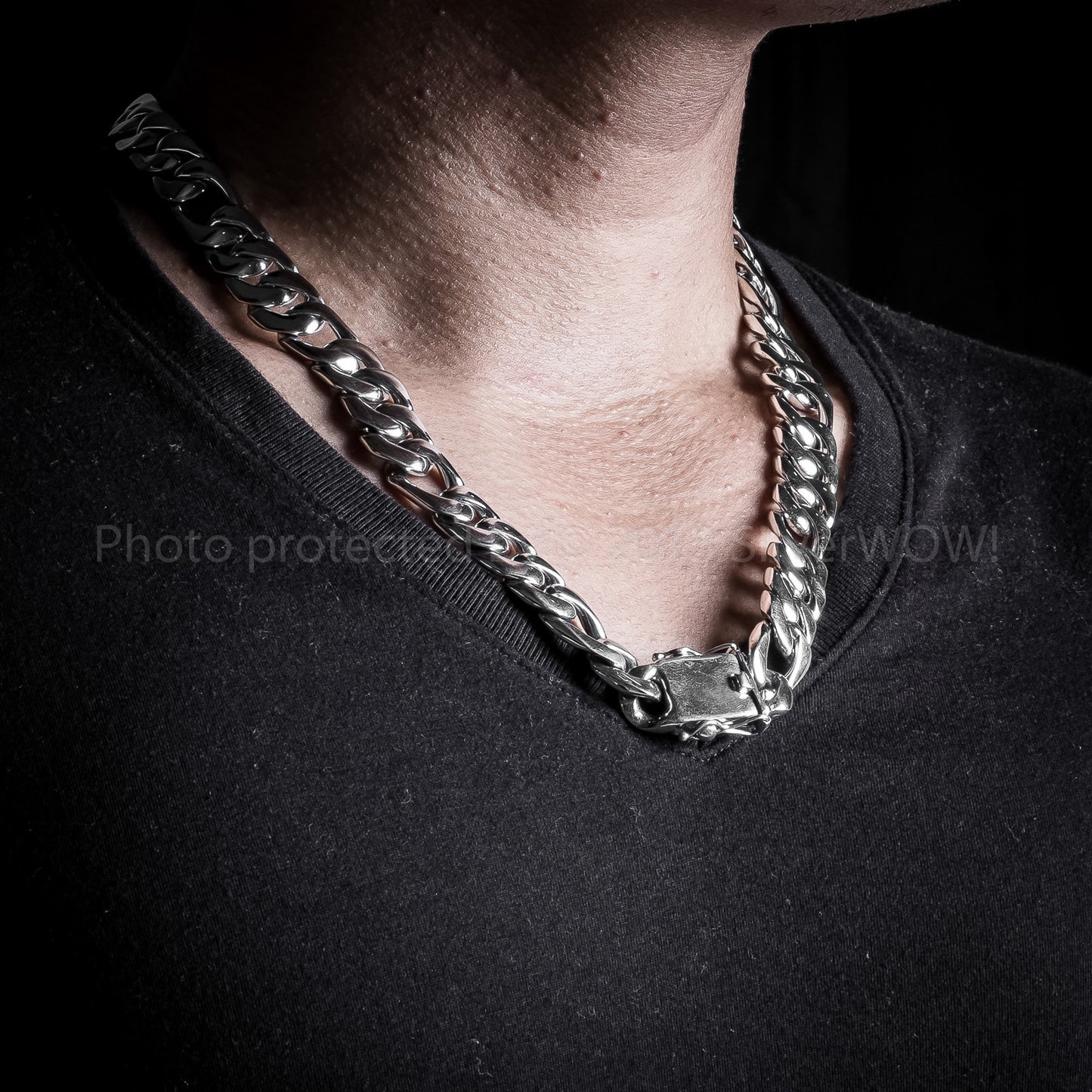 15mm Figaro Link Necklace Chain - SilverWow™