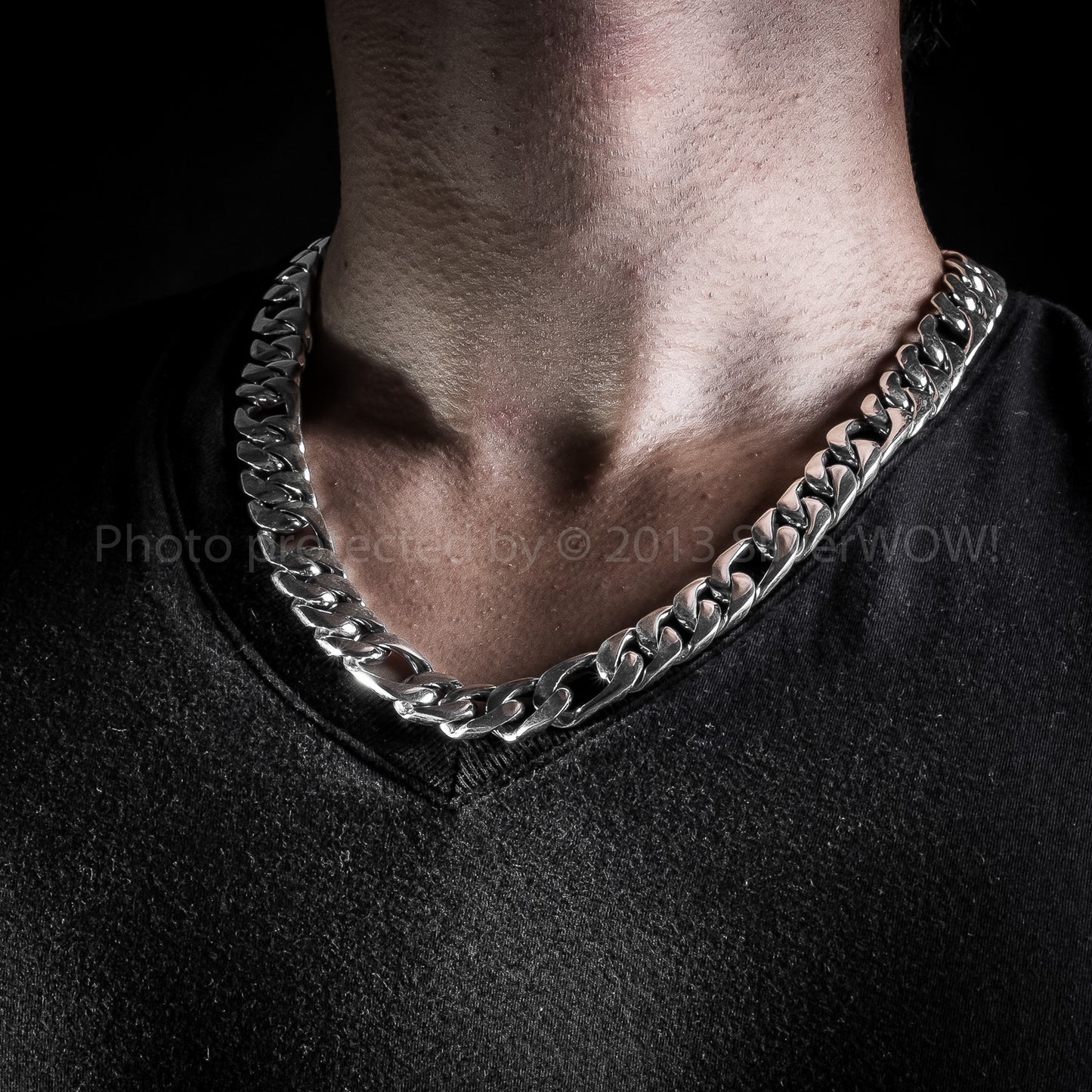 15mm Figaro Link Necklace Chain - SilverWow™