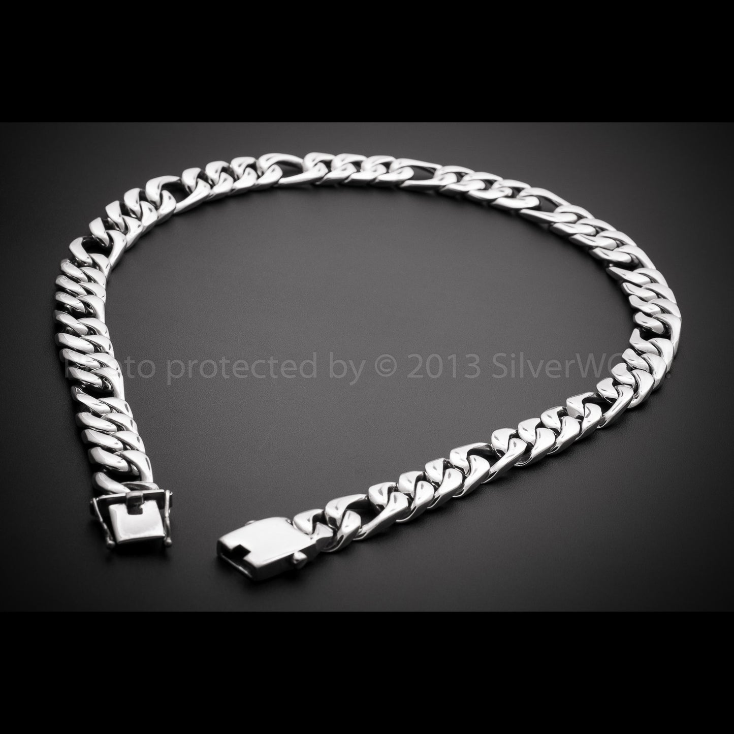 15mm Figaro Link Necklace Chain - SilverWow™
