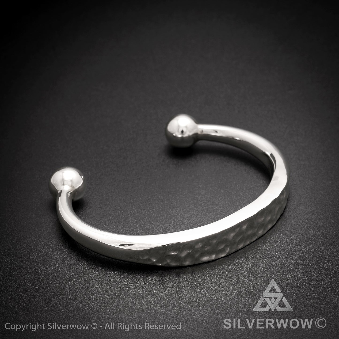 Hammered ID Torc Bangle 10 mm - SilverWow™