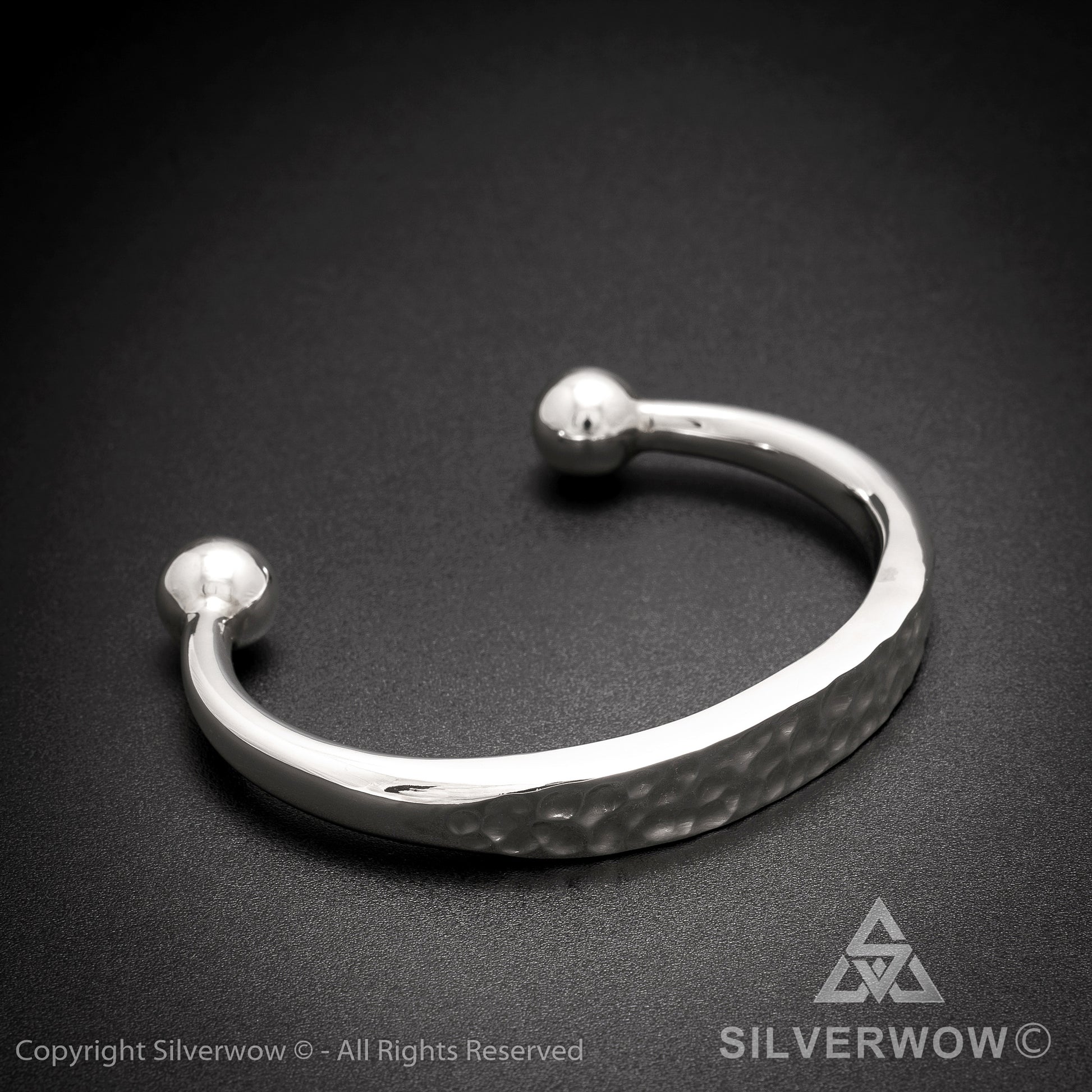 Hammered ID Torc Bangle 10 mm - SilverWow™