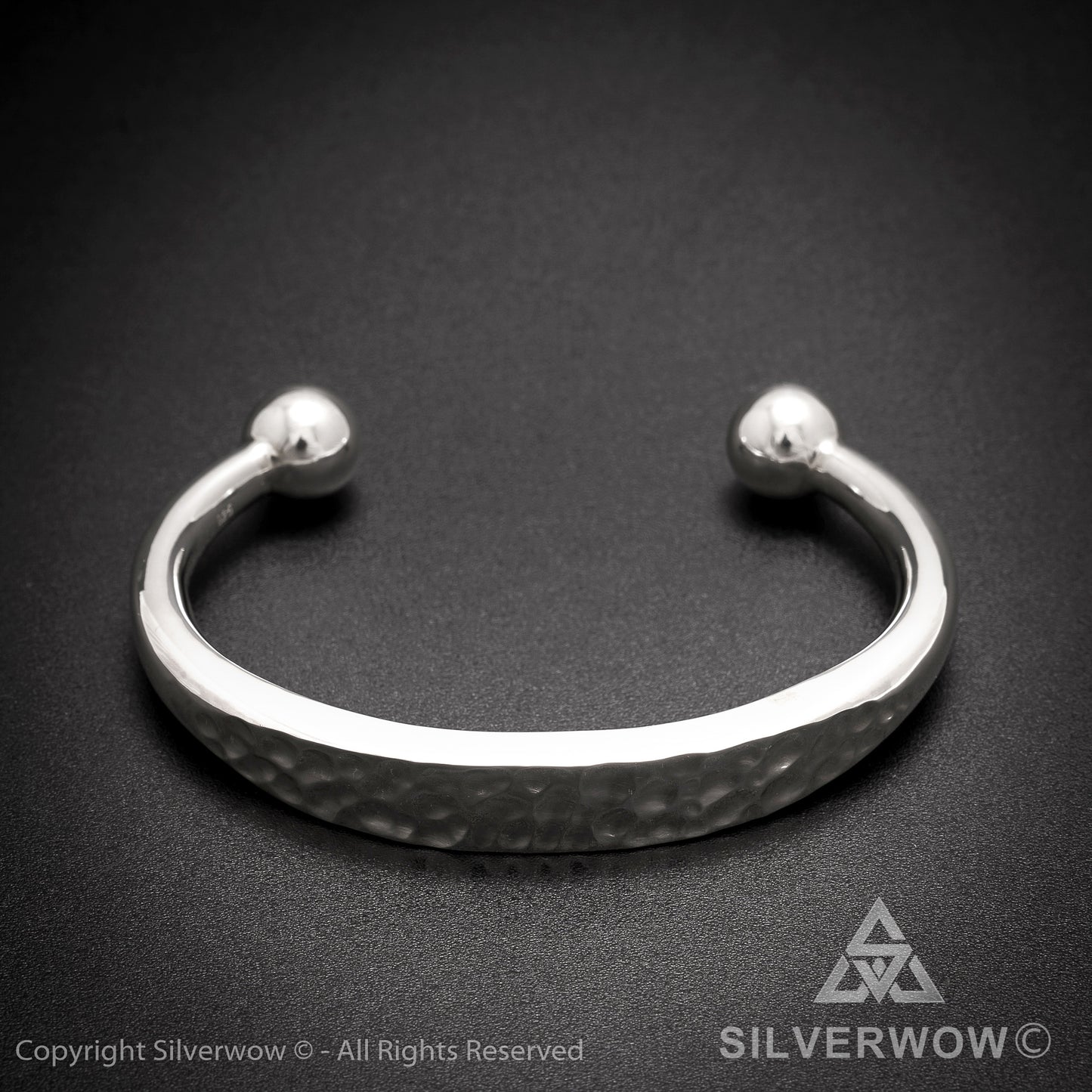Hammered ID Torc Bangle 10 mm - SilverWow™