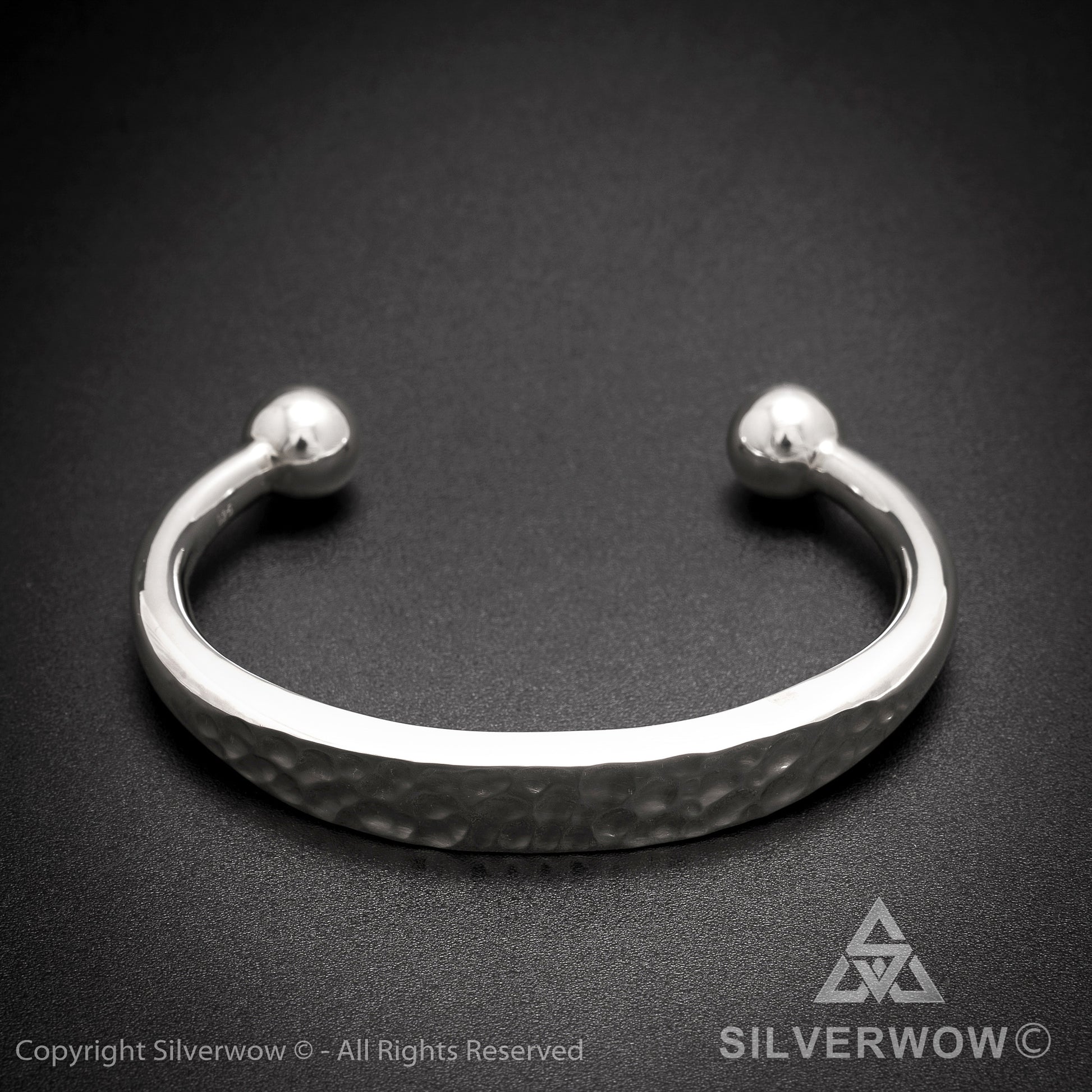 Hammered ID Torc Bangle 10 mm - SilverWow™