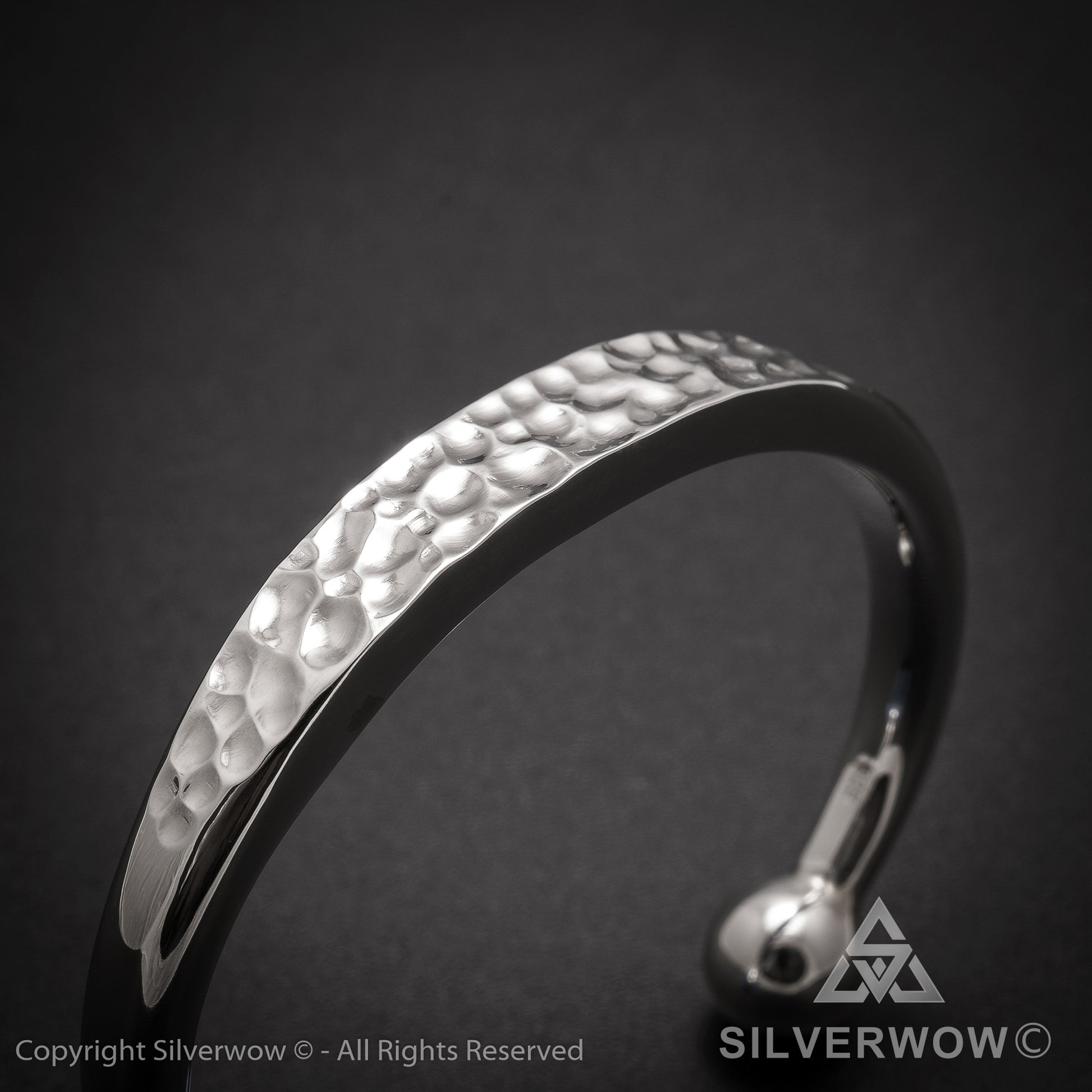 Hammered ID Torc Bangle 10 mm - SilverWow™