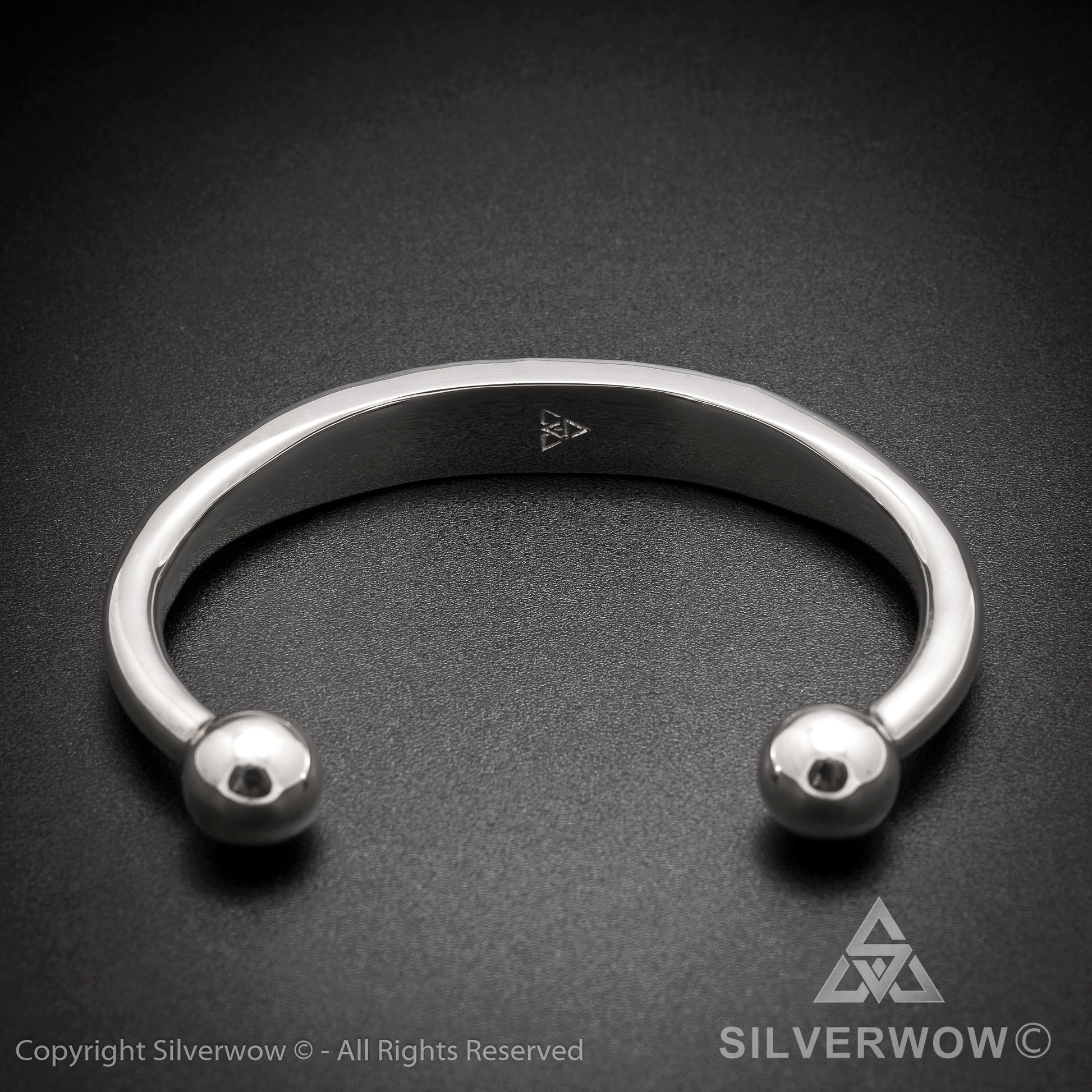 Hammered ID Torc Bangle 10 mm - SilverWow™