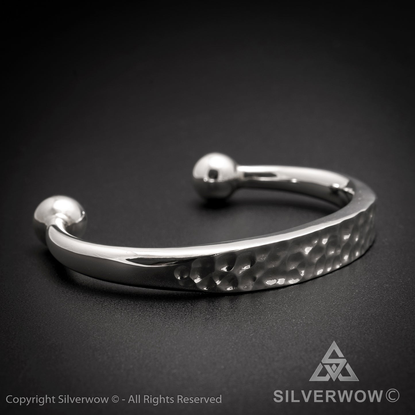 Hammered ID Torc Bangle 10 mm - SilverWow™
