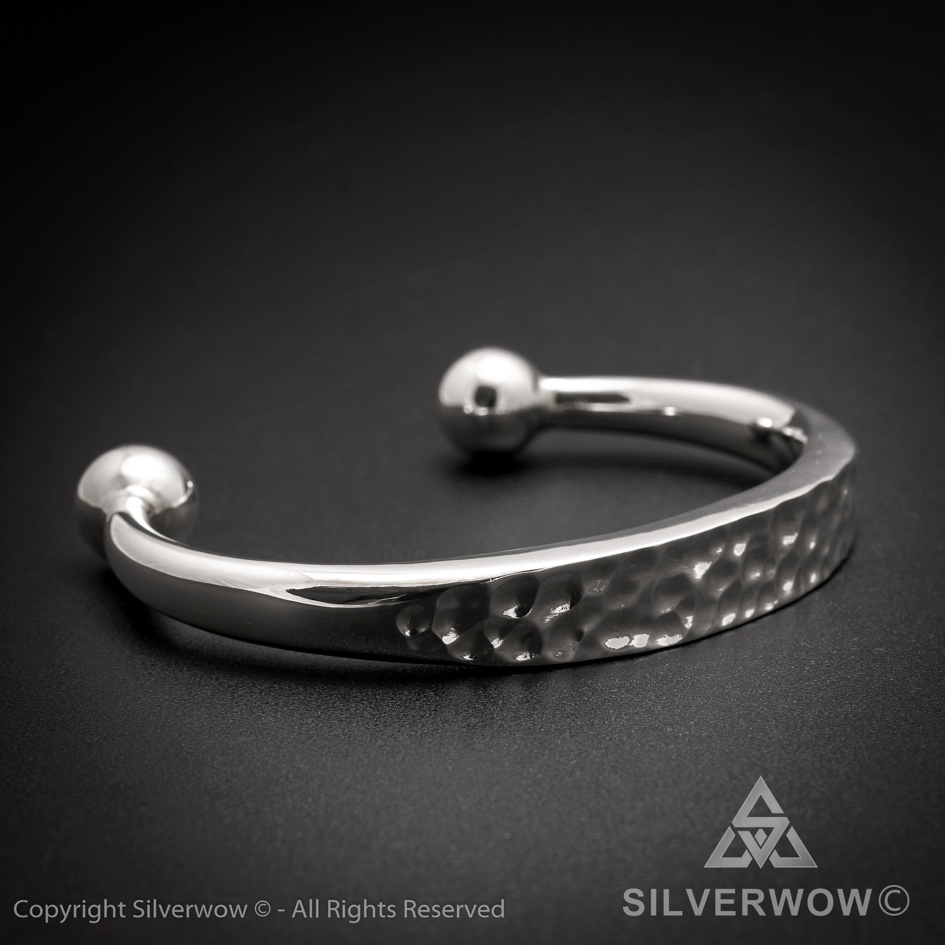 Hammered ID Torc Bangle 10 mm - SilverWow™