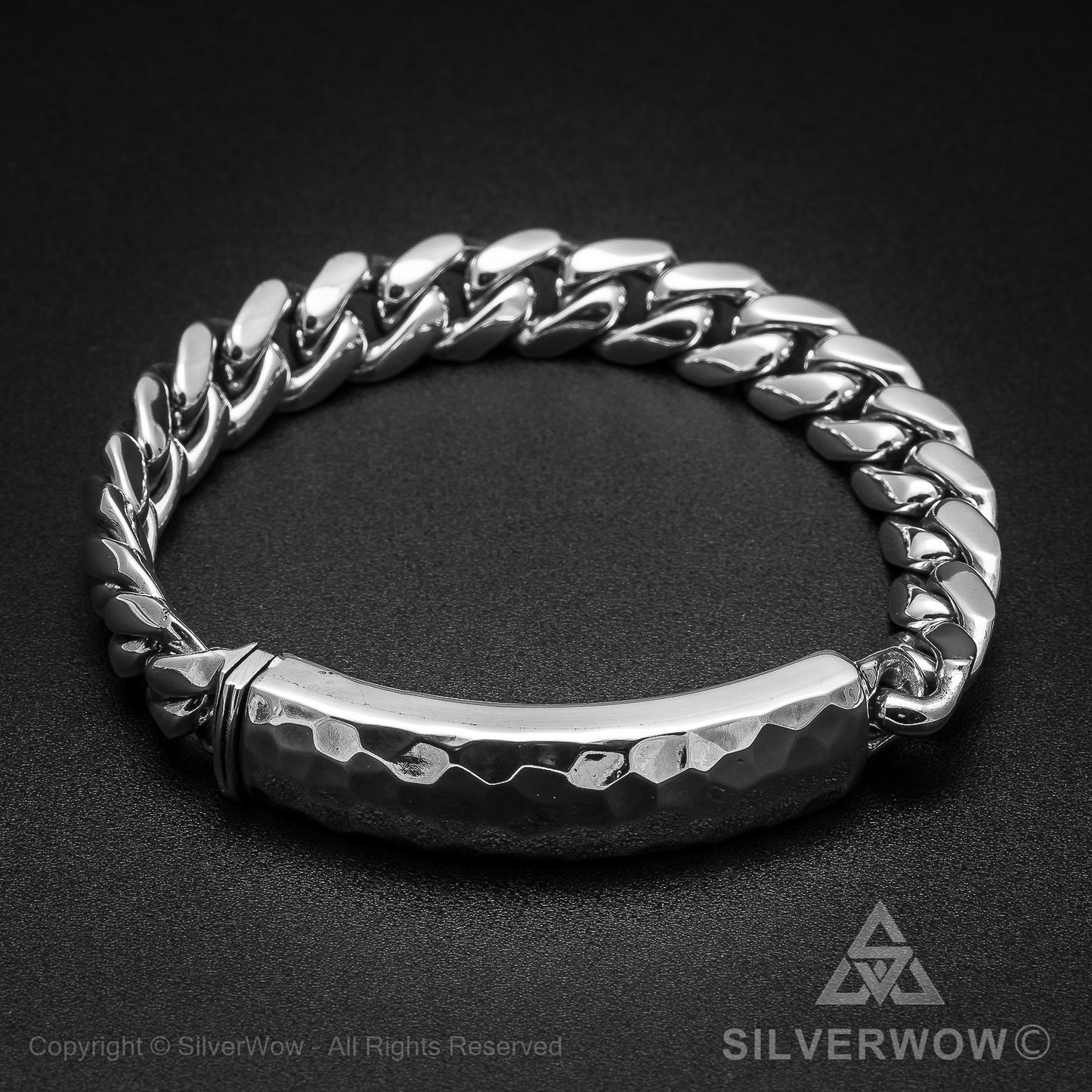 Mens Hammered ID Bracelet - SilverWow™