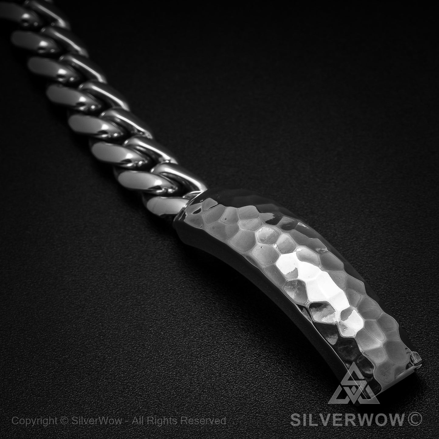 Mens Hammered ID Bracelet - SilverWow™