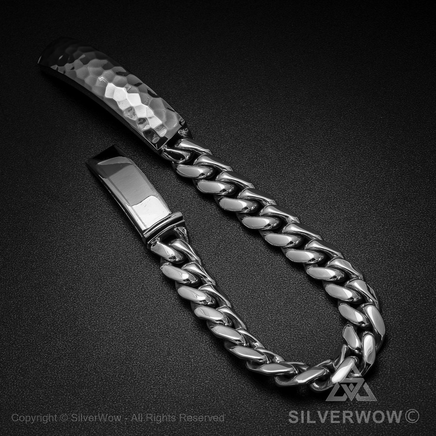 Mens Hammered ID Bracelet - SilverWow™