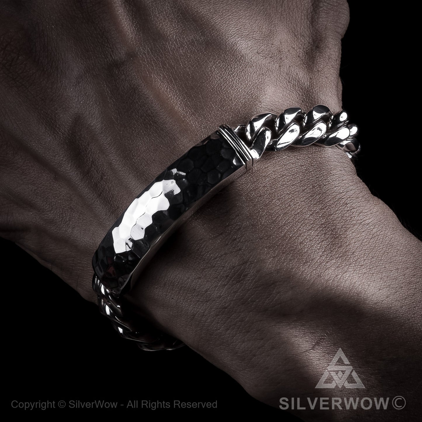 Mens Hammered ID Bracelet - SilverWow™