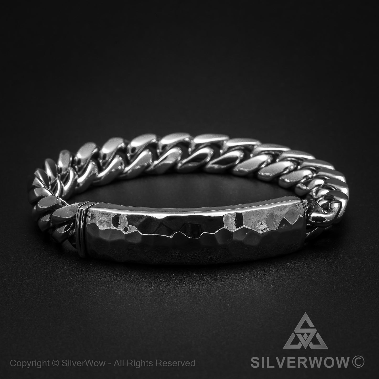 Mens Hammered ID Bracelet - SilverWow™