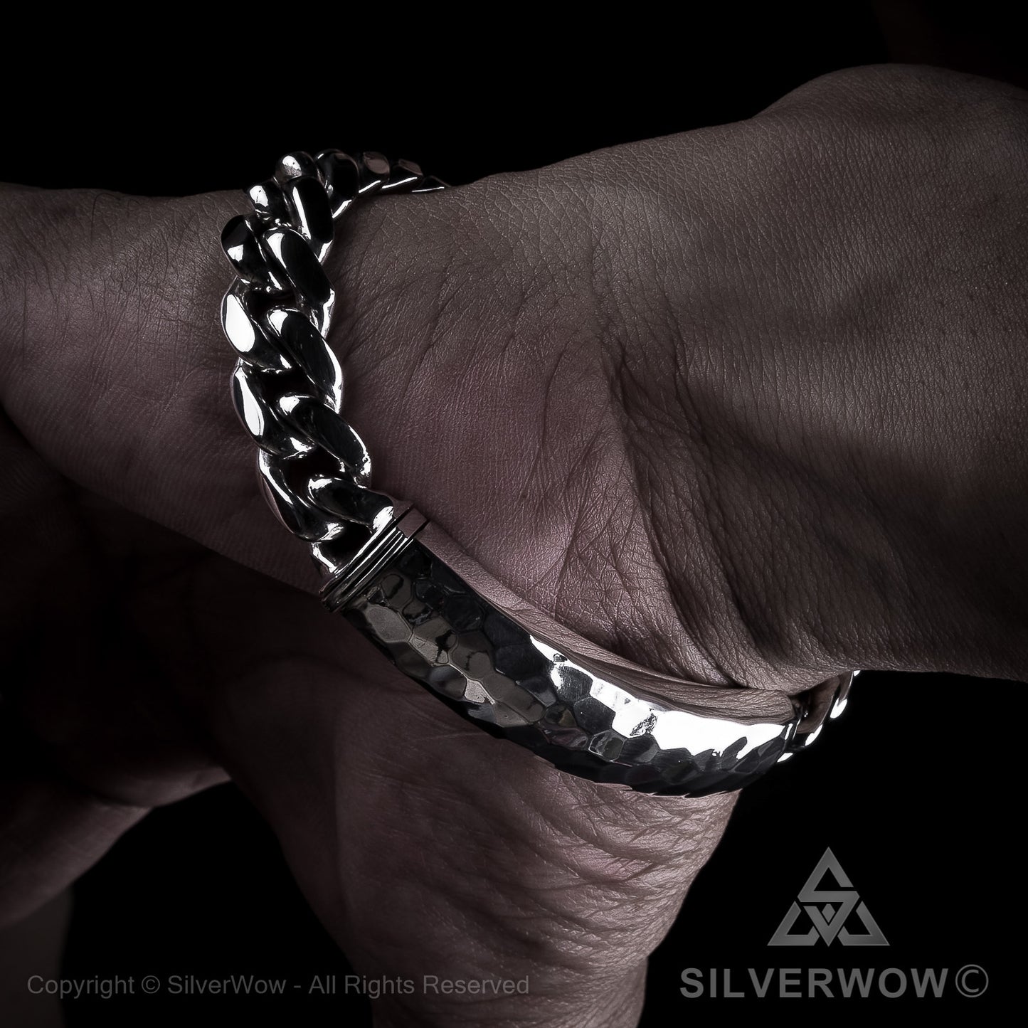 Mens Hammered ID Bracelet - SilverWow™