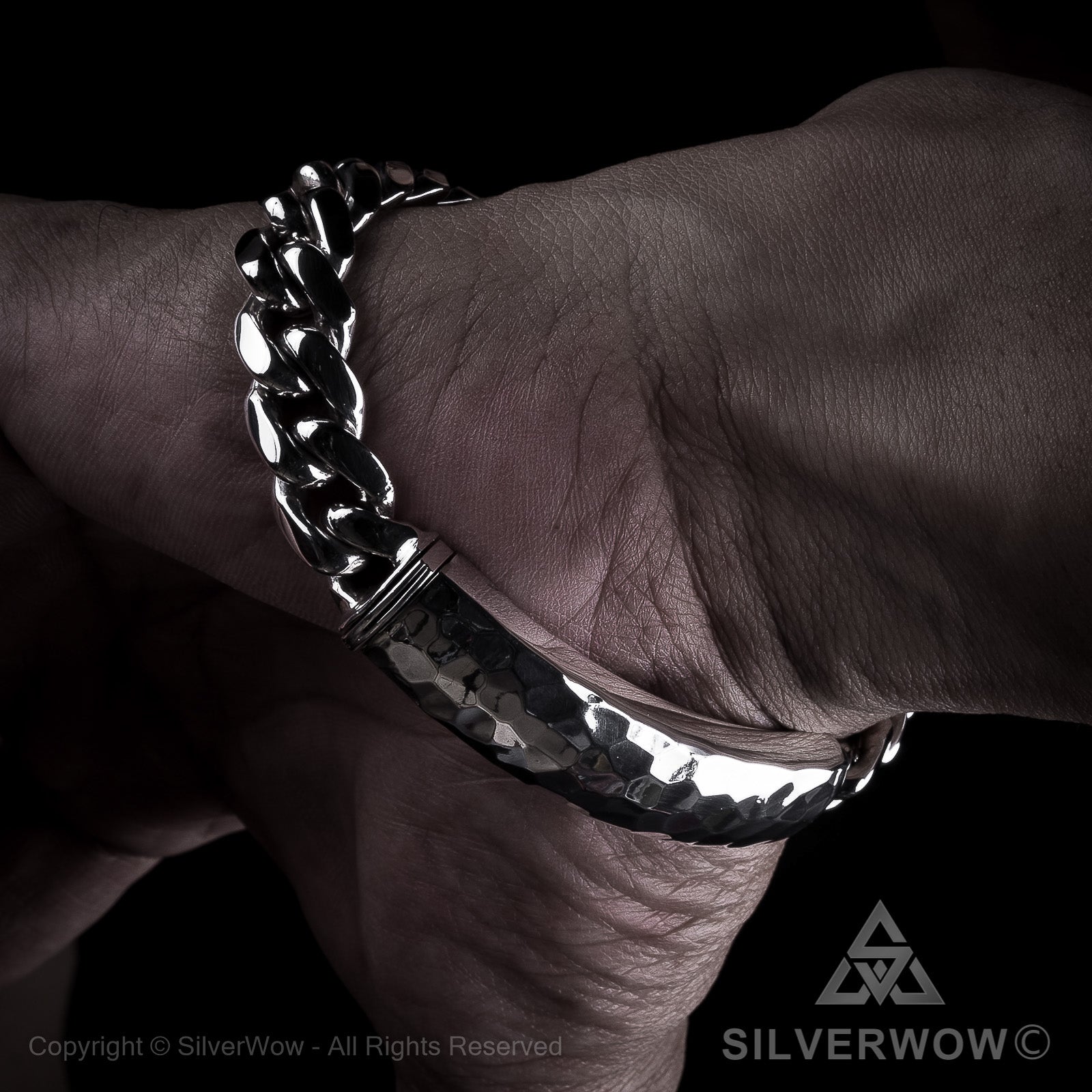Mens Hammered ID Bracelet - SilverWow™